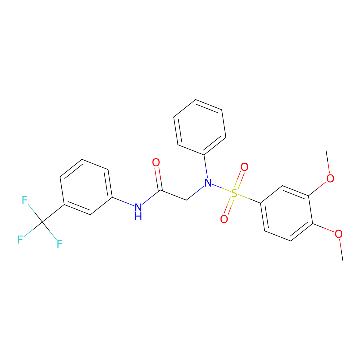 2-(N-(3,4-dimethoxyphenyl)sulfonylanilino)-N-[3-(trifluoromethyl)phenyl]acetamide molecular structure, CAS 693805-04-8