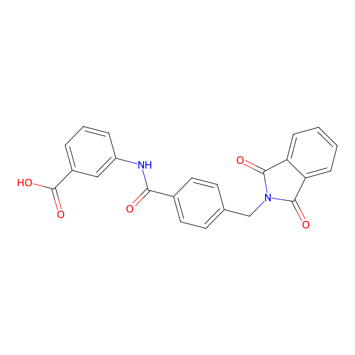 3-({4-[(1,3-dioxo-1,3-dihydro-2H-isoindol-2-yl)methyl]benzoyl}amino)benzoic acid molecular structure, CAS 693805-05-9