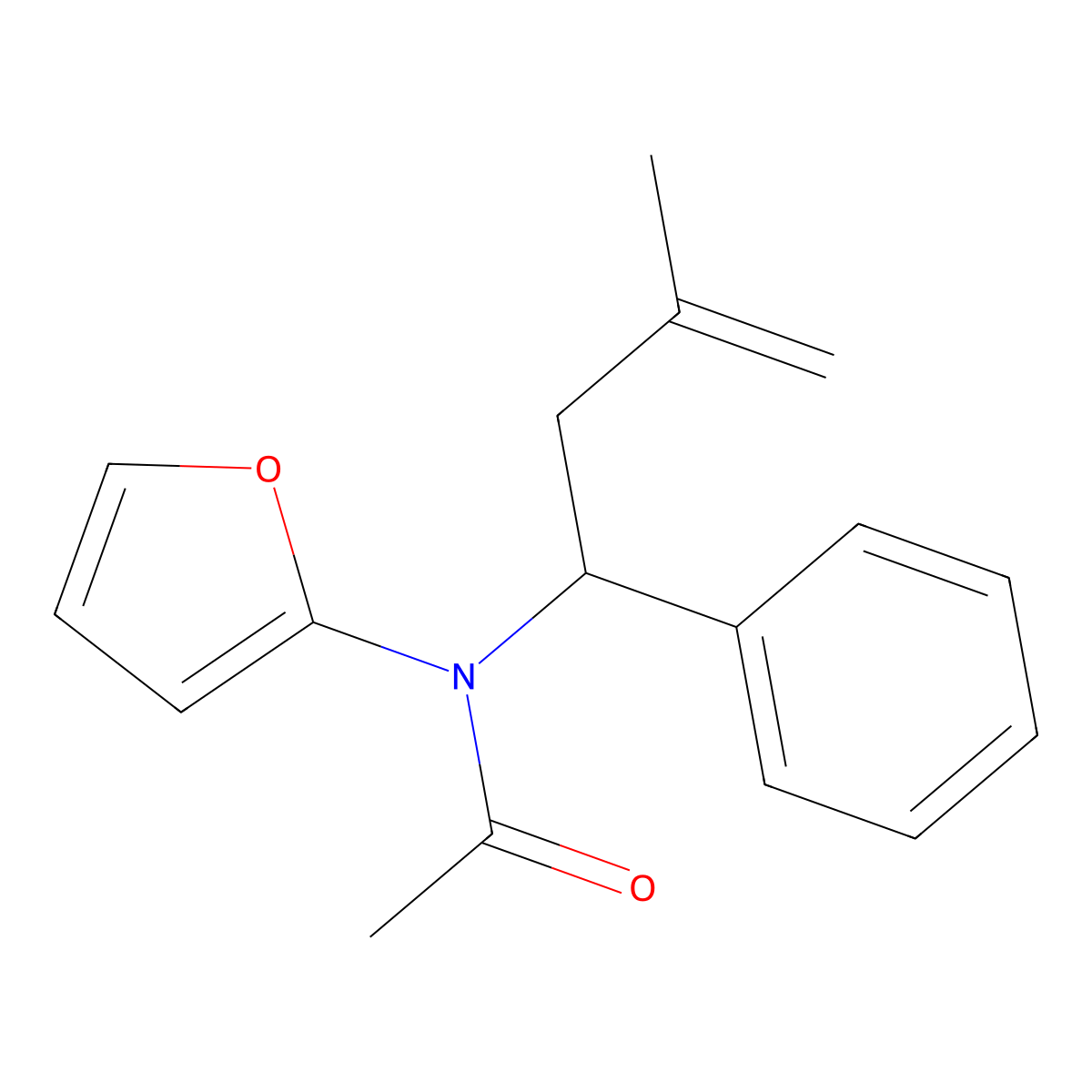 N-(furan-2-yl)-N-(3-methyl-1-phenylbut-3-enyl)acetamide molecular structure, CAS 693805-18-4