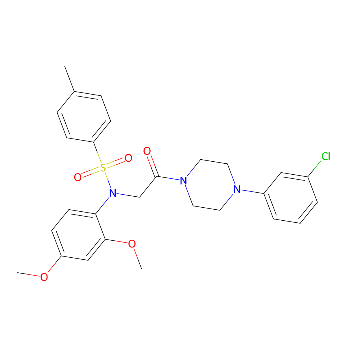 N-[2-[4-(3-chlorophenyl)piperazin-1-yl]-2-oxoethyl]-N-(2,4-dimethoxyphenyl)-4-methylbenzenesulfonamide molecular structure, CAS 693805-31-1