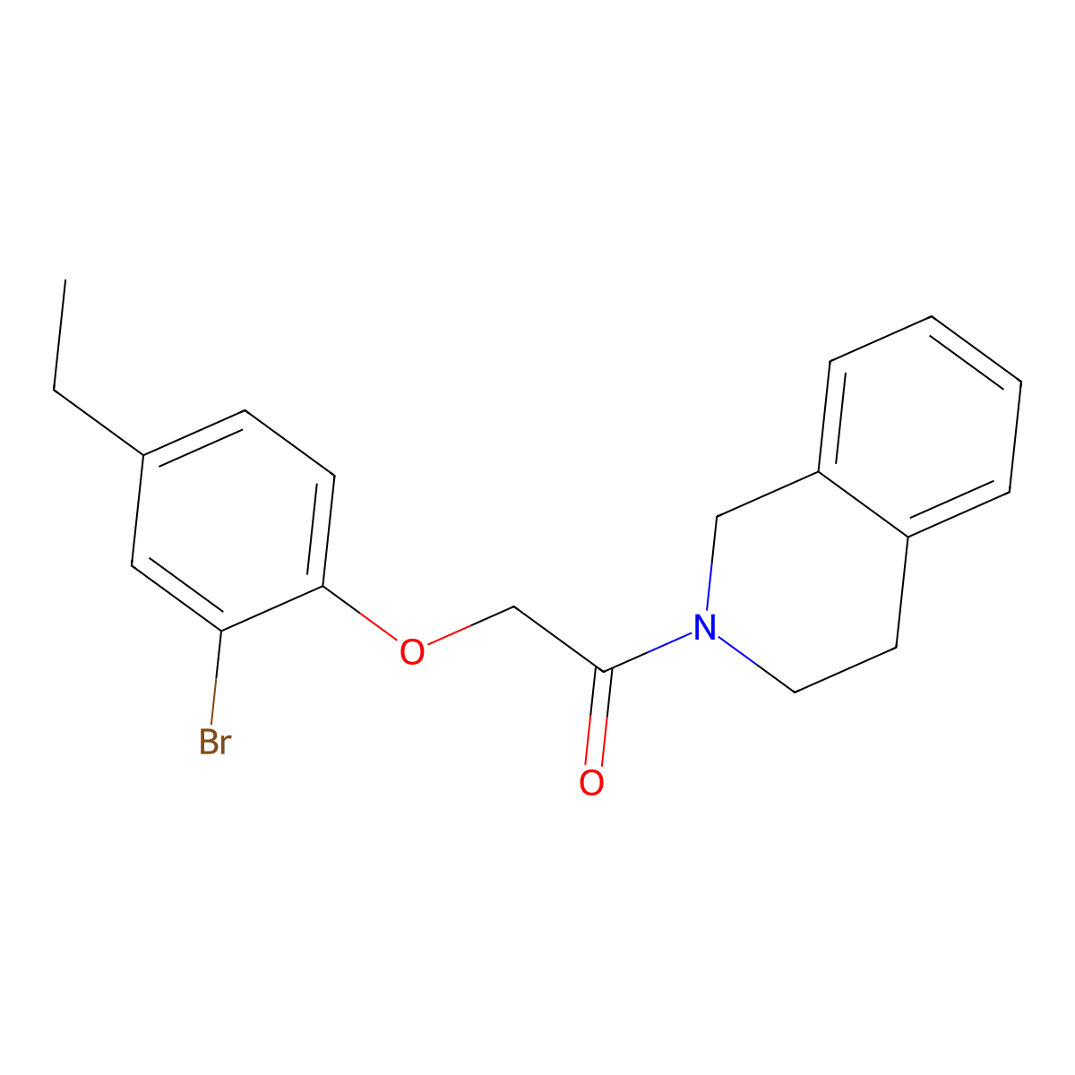 2-(2-bromo-4-ethylphenoxy)-1-(3,4-dihydro-1H-isoquinolin-2-yl)ethanone molecular structure, CAS 693805-45-7