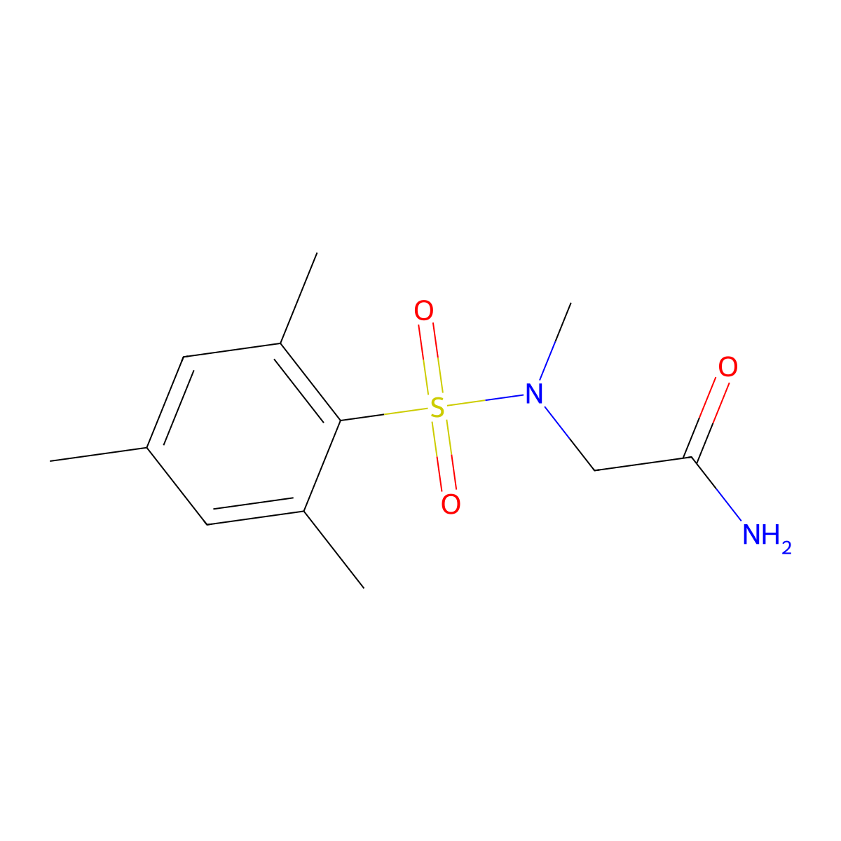 2-[Methyl-(2,4,6-trimethylphenyl)sulfonylamino]acetamide molecular structure, CAS 693805-56-0