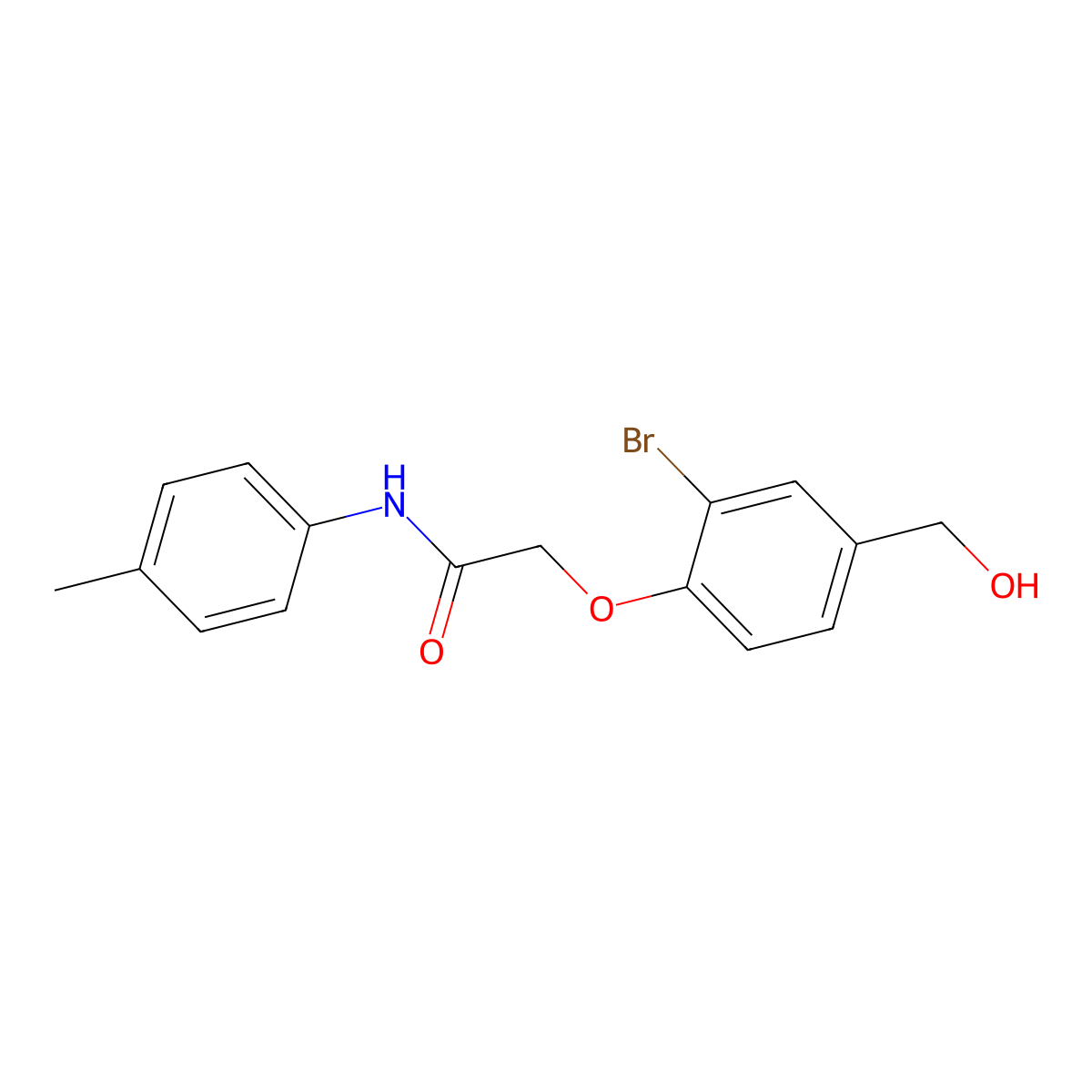 2-[2-bromo-4-(hydroxymethyl)phenoxy]-N-(4-methylphenyl)acetamide molecular structure, CAS 693805-69-5