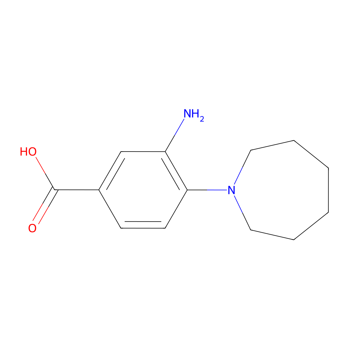 3-Amino-4-(azepan-1-yl)benzoic acid molecular structure, CAS 693805-72-0