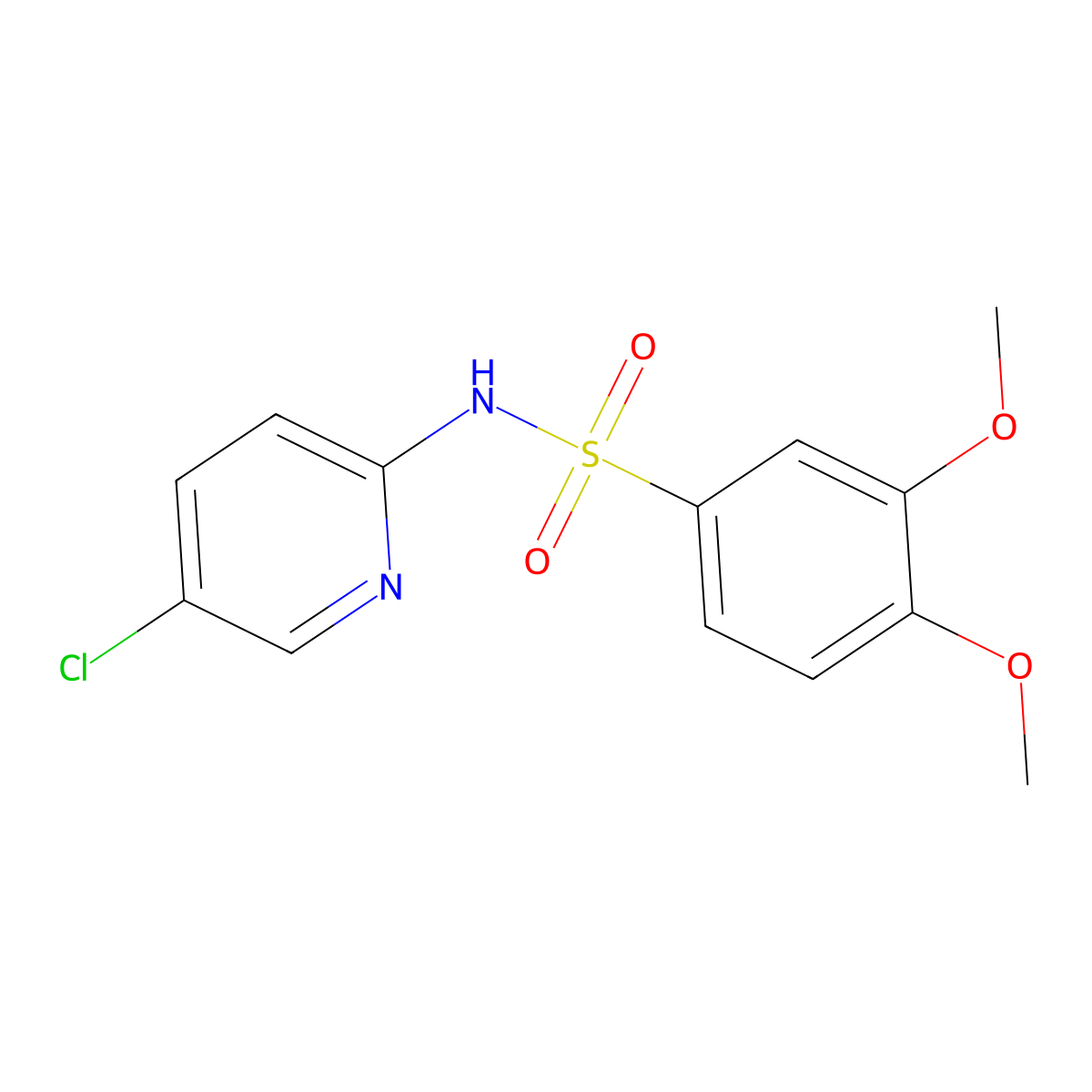 N-(5-chloropyridin-2-yl)-3,4-dimethoxybenzenesulfonamide molecular structure, CAS 693805-84-4