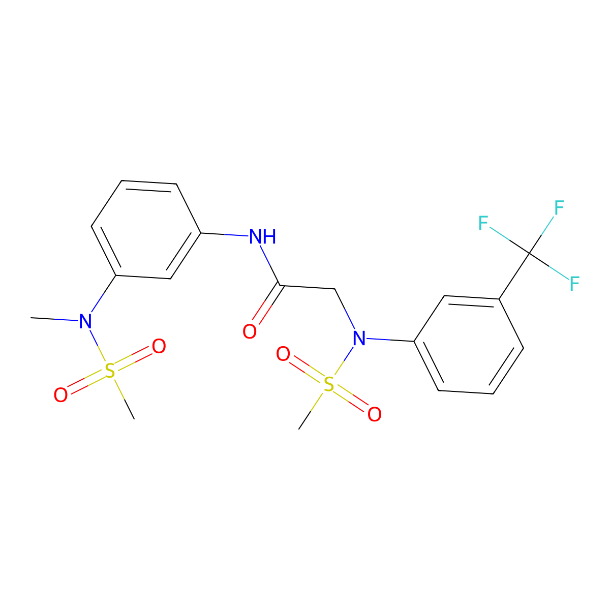 N-[3-[methyl(methylsulfonyl)amino]phenyl]-2-[N-methylsulfonyl-3-(trifluoromethyl)anilino]acetamide molecular structure, CAS 693806-05-2