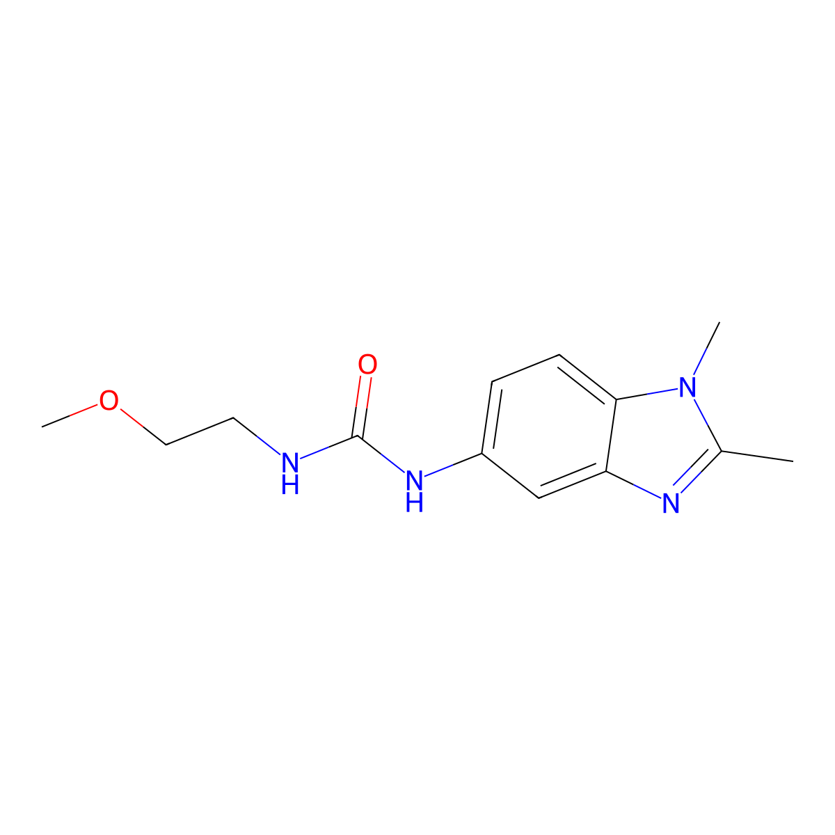 1-(1,2-dimethyl-1H-benzimidazol-5-yl)-3-(2-methoxyethyl)urea molecular structure, CAS 693806-08-5