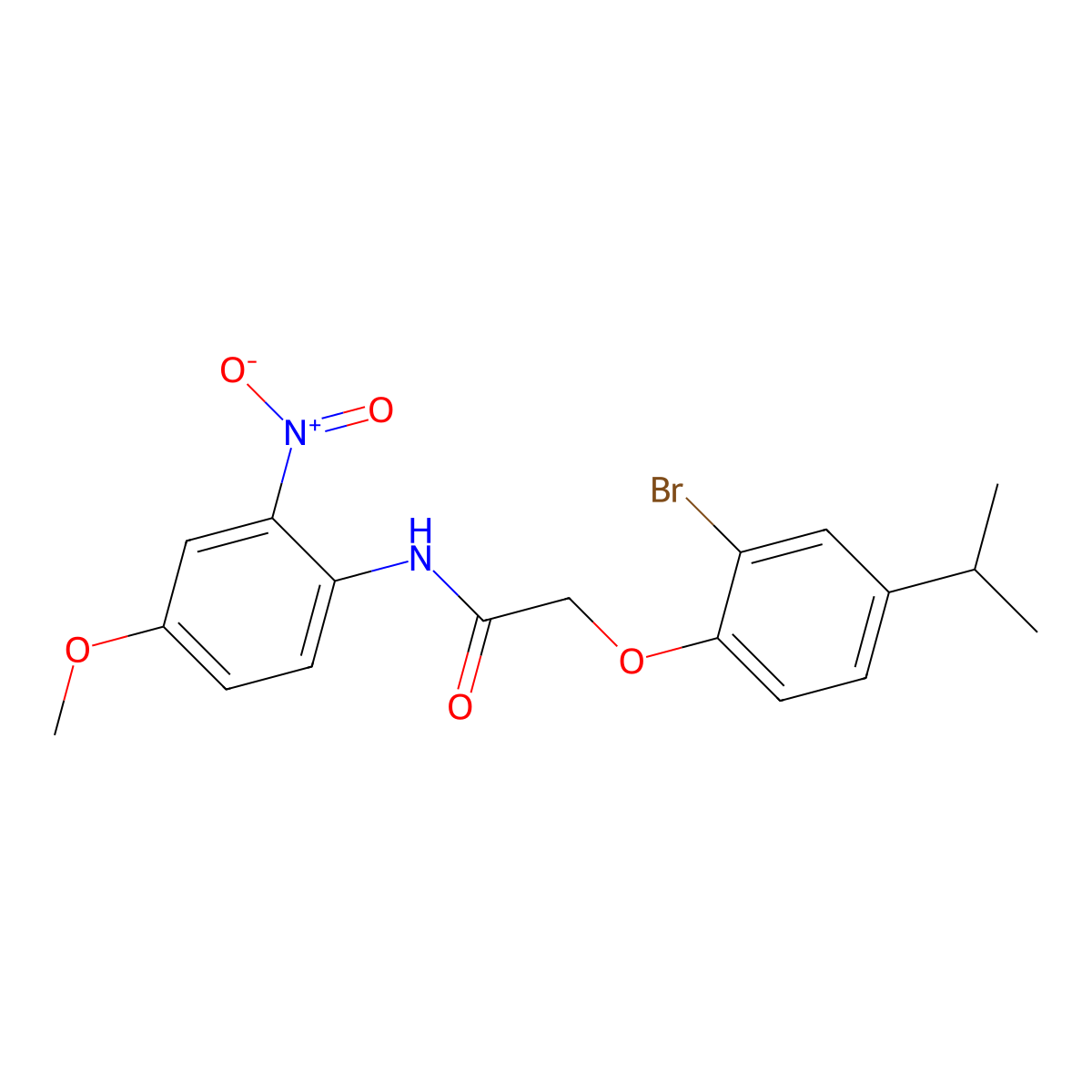 2-(2-bromo-4-propan-2-ylphenoxy)-N-(4-methoxy-2-nitrophenyl)acetamide molecular structure, CAS 693806-12-1