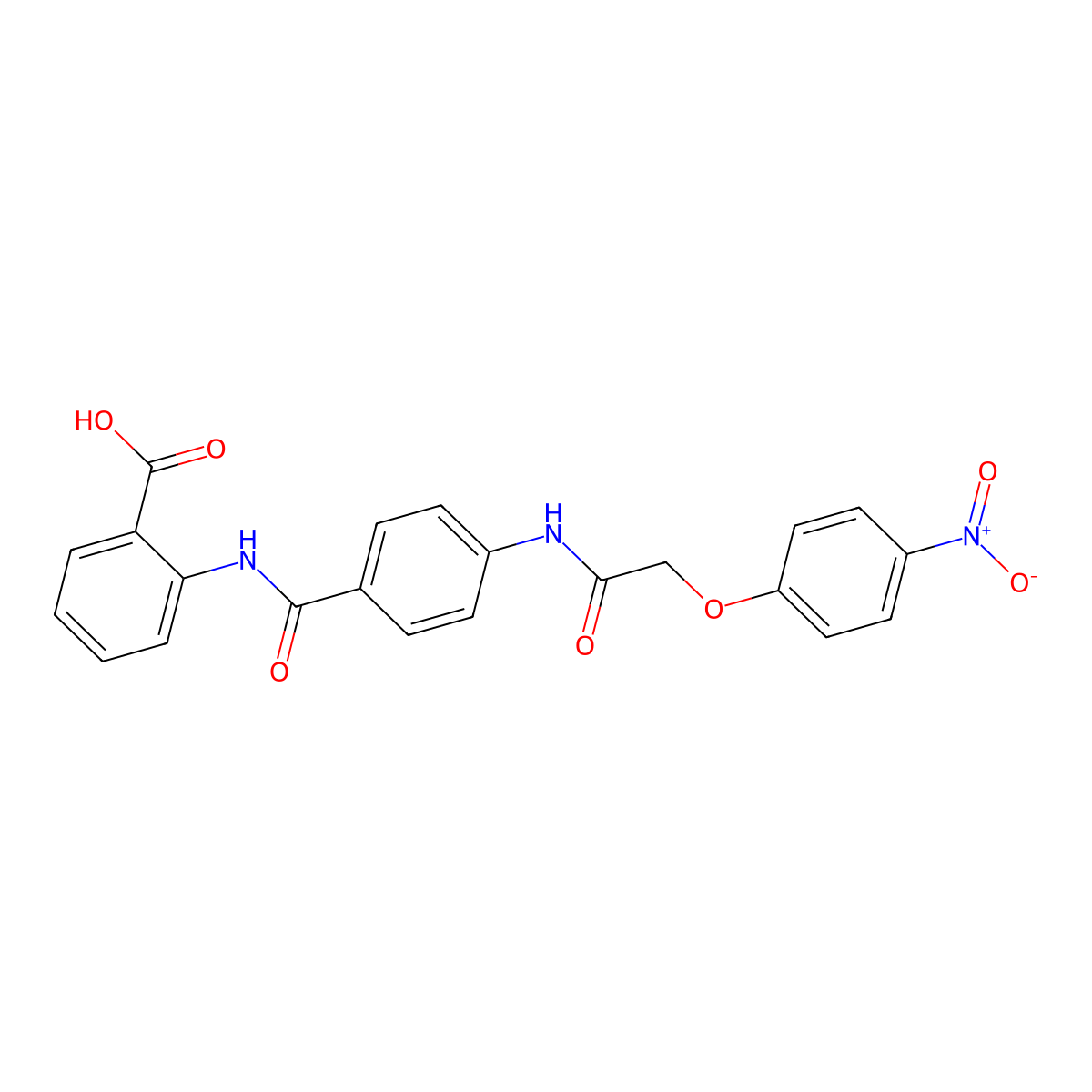 2-[[4-[[2-(4-nitrophenoxy)acetyl]amino]benzoyl]amino]benzoic Acid molecular structure, CAS 693806-19-8