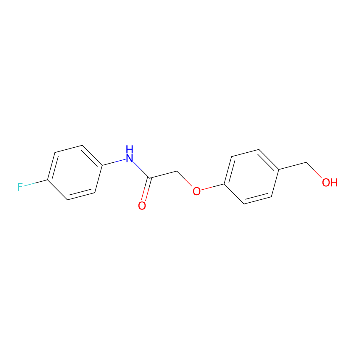 N-(4-fluorophenyl)-2-[4-(hydroxymethyl)phenoxy]acetamide molecular structure, CAS 693806-30-3