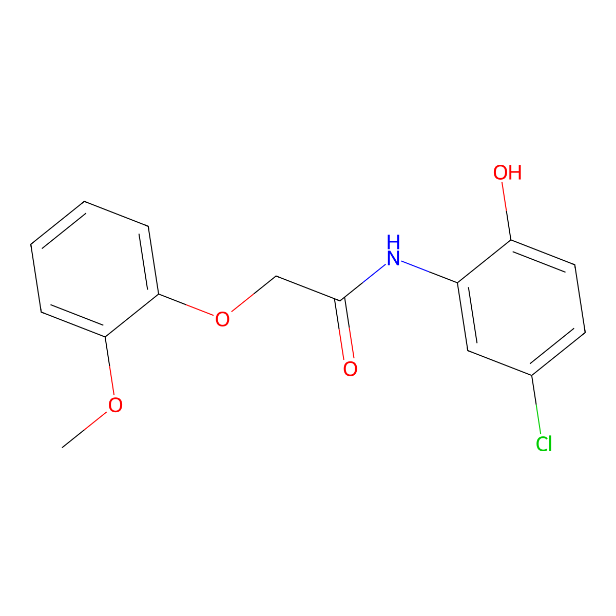 N-(5-chloro-2-hydroxyphenyl)-2-(2-methoxyphenoxy)acetamide molecular structure, CAS 693806-35-8