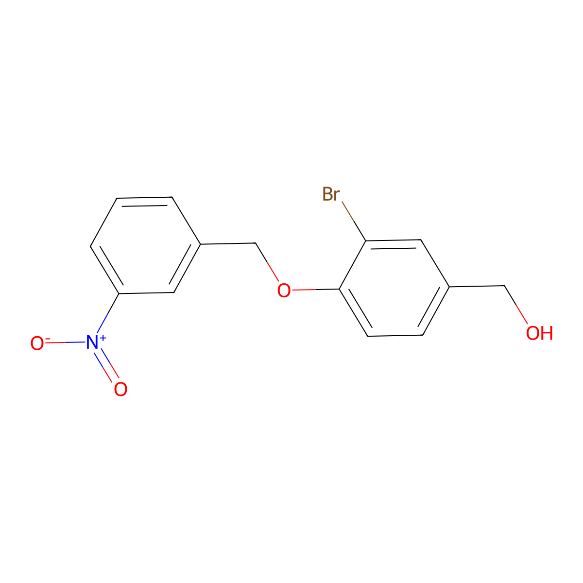 {3-Bromo-4-[(3-nitrobenzyl)oxy]phenyl}methanol molecular structure, CAS 693806-36-9