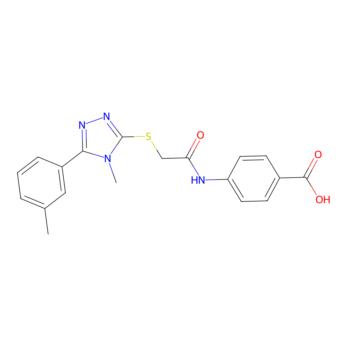 4-[({[4-methyl-5-(3-methylphenyl)-4H-1,2,4-triazol-3-yl]sulfanyl}acetyl)amino]benzoic acid molecular structure, CAS 693806-39-2