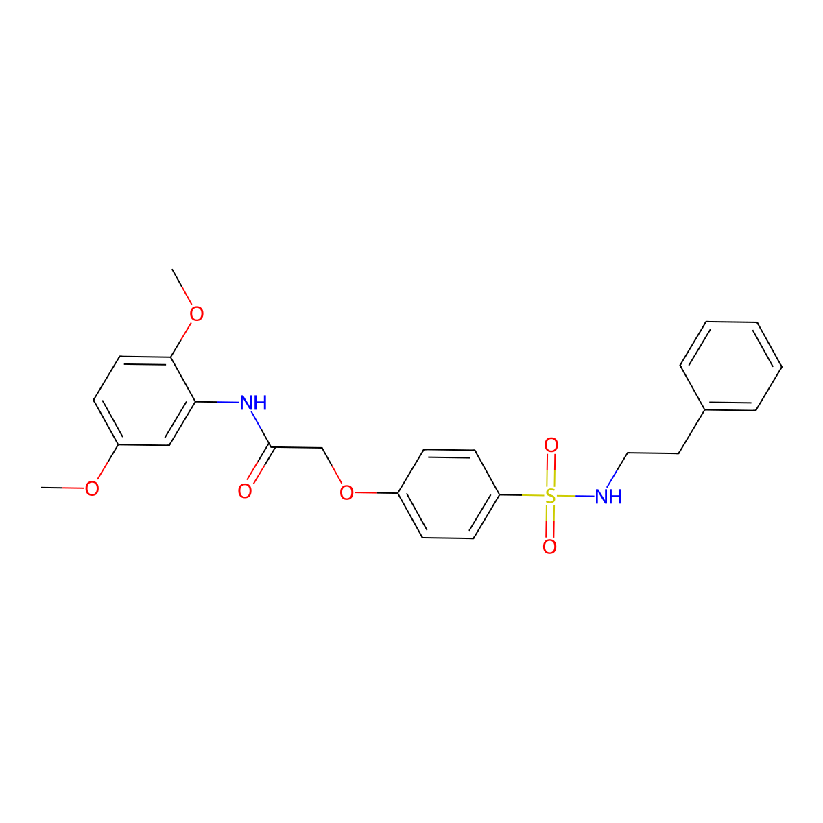 N-(2,5-dimethoxyphenyl)-2-{4-[(2-phenylethyl)sulfamoyl]phenoxy}acetamide molecular structure, CAS 693806-75-6