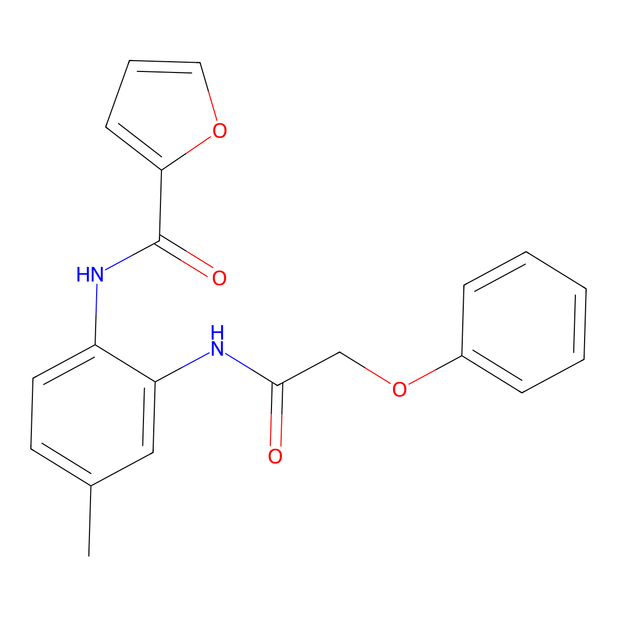 N-[4-methyl-2-[(2-phenoxyacetyl)amino]phenyl]furan-2-carboxamide molecular structure, CAS 693807-12-4