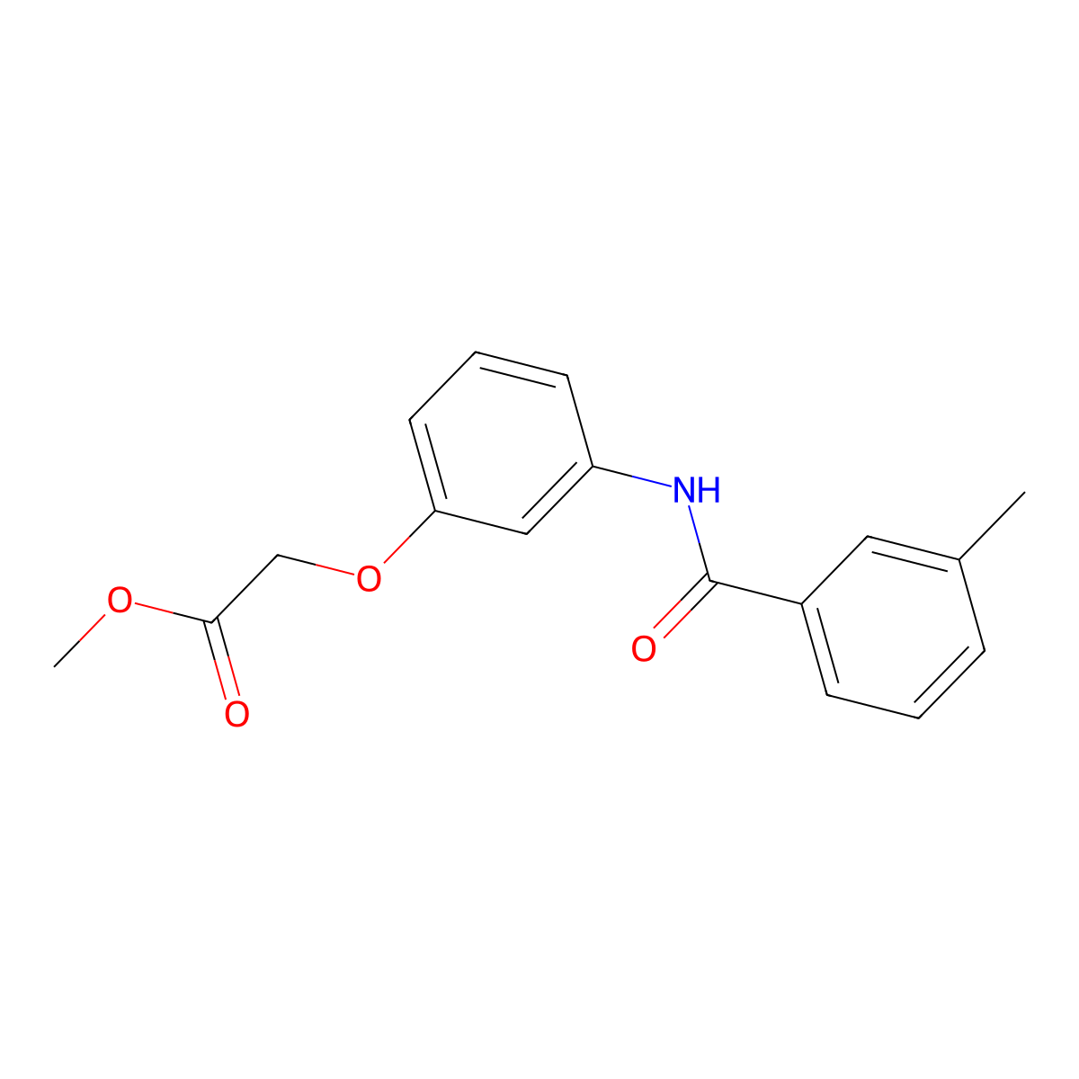 Methyl {3-[(3-methylbenzoyl)amino]phenoxy}acetate molecular structure, CAS 693807-16-8