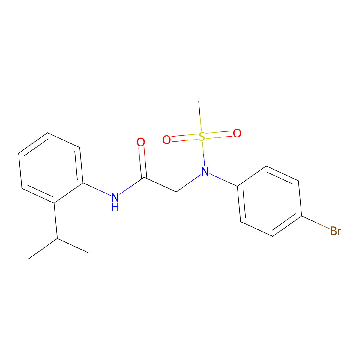 2-(4-bromo-N-methylsulfonylanilino)-N-(2-propan-2-ylphenyl)acetamide molecular structure, CAS 693807-76-0