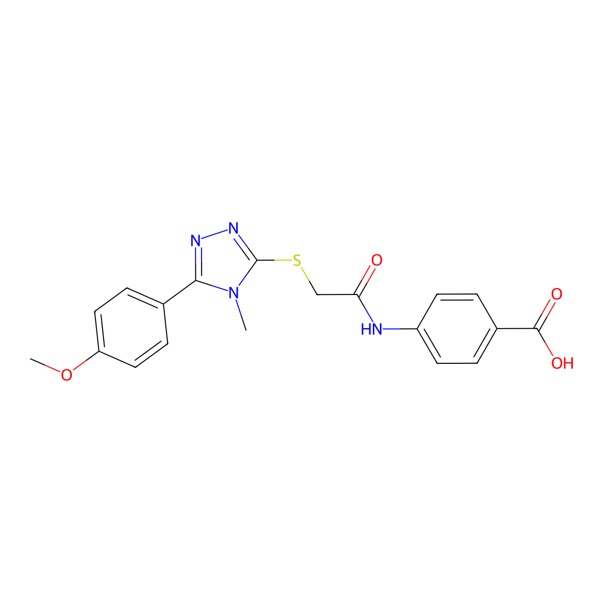 4-[({[5-(4-methoxyphenyl)-4-methyl-4H-1,2,4-triazol-3-yl]sulfanyl}acetyl)amino]benzoic acid molecular structure, CAS 693807-85-1