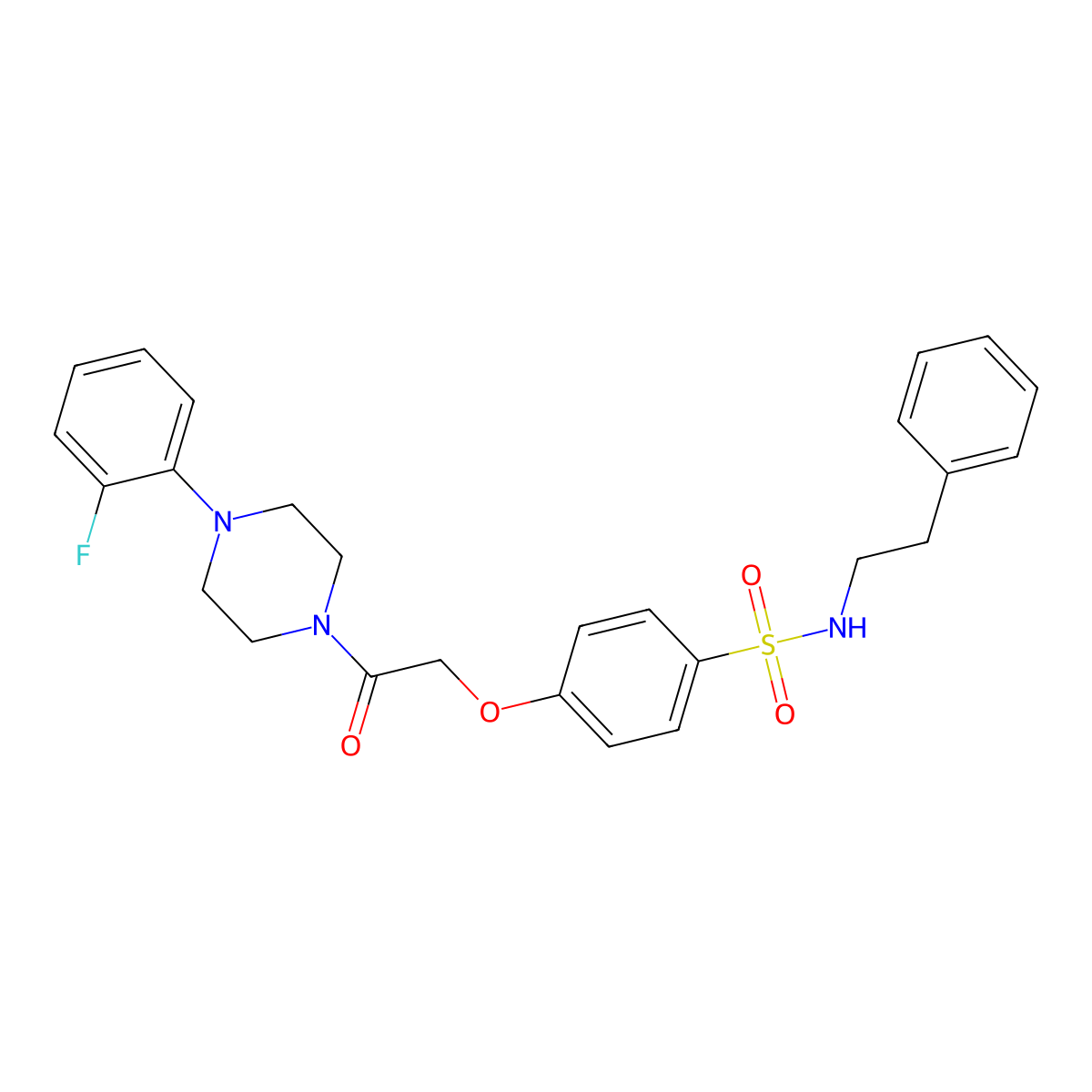 4-{2-[4-(2-fluorophenyl)-1-piperazinyl]-2-oxoethoxy}-N-(2-phenylethyl)benzenesulfonamide molecular structure, CAS 693807-91-9