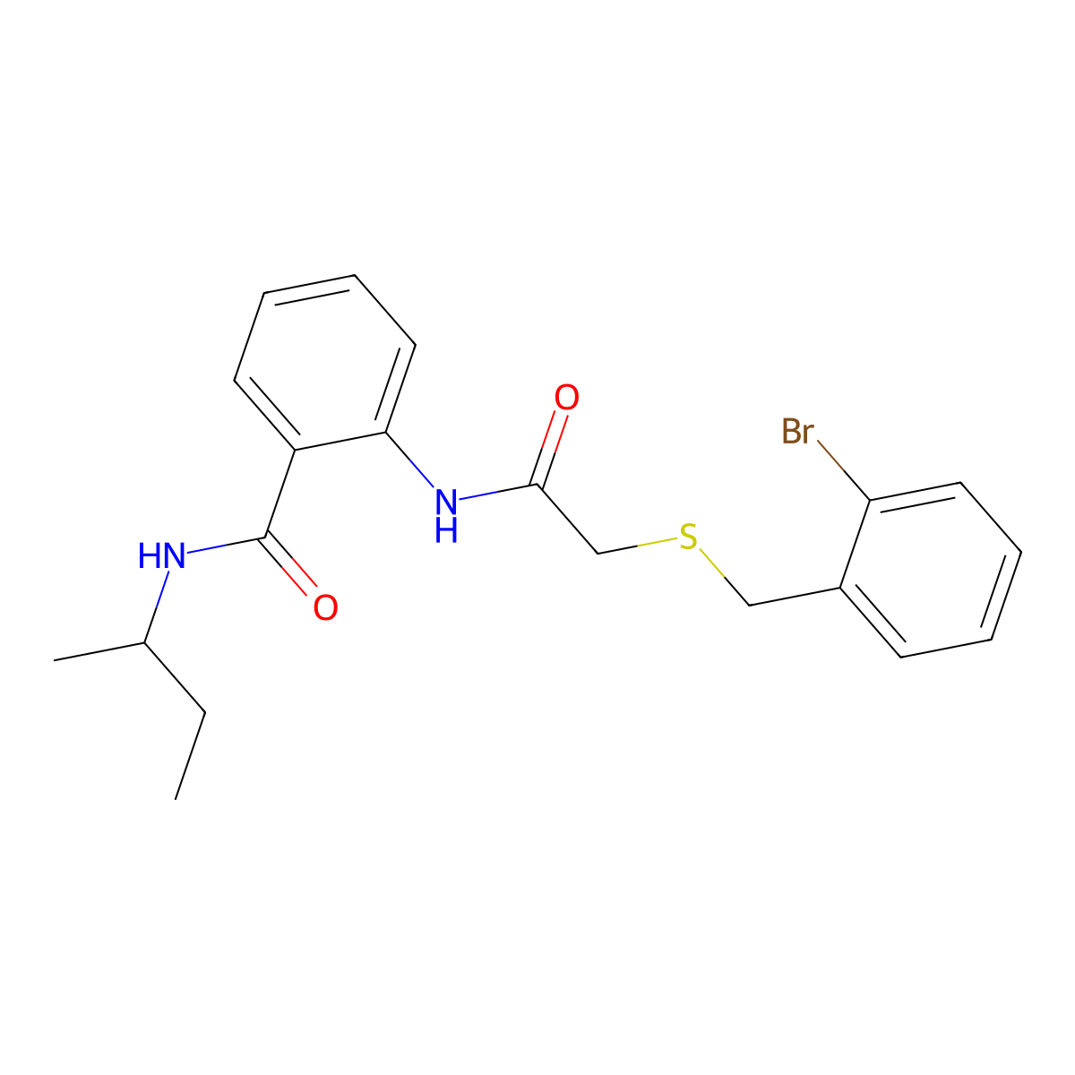 2-({[(2-bromobenzyl)sulfanyl]acetyl}amino)-N-(butan-2-yl)benzamide molecular structure, CAS 693807-97-5