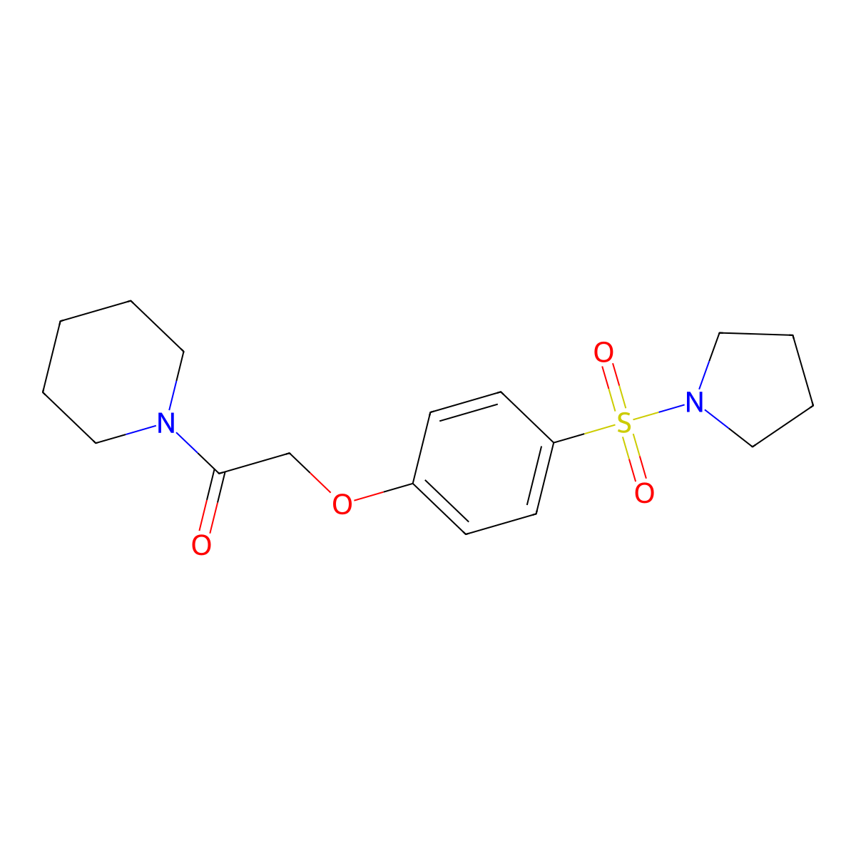 1-Piperidin-1-yl-2-(4-pyrrolidin-1-ylsulfonylphenoxy)ethanone molecular structure, CAS 693808-07-0