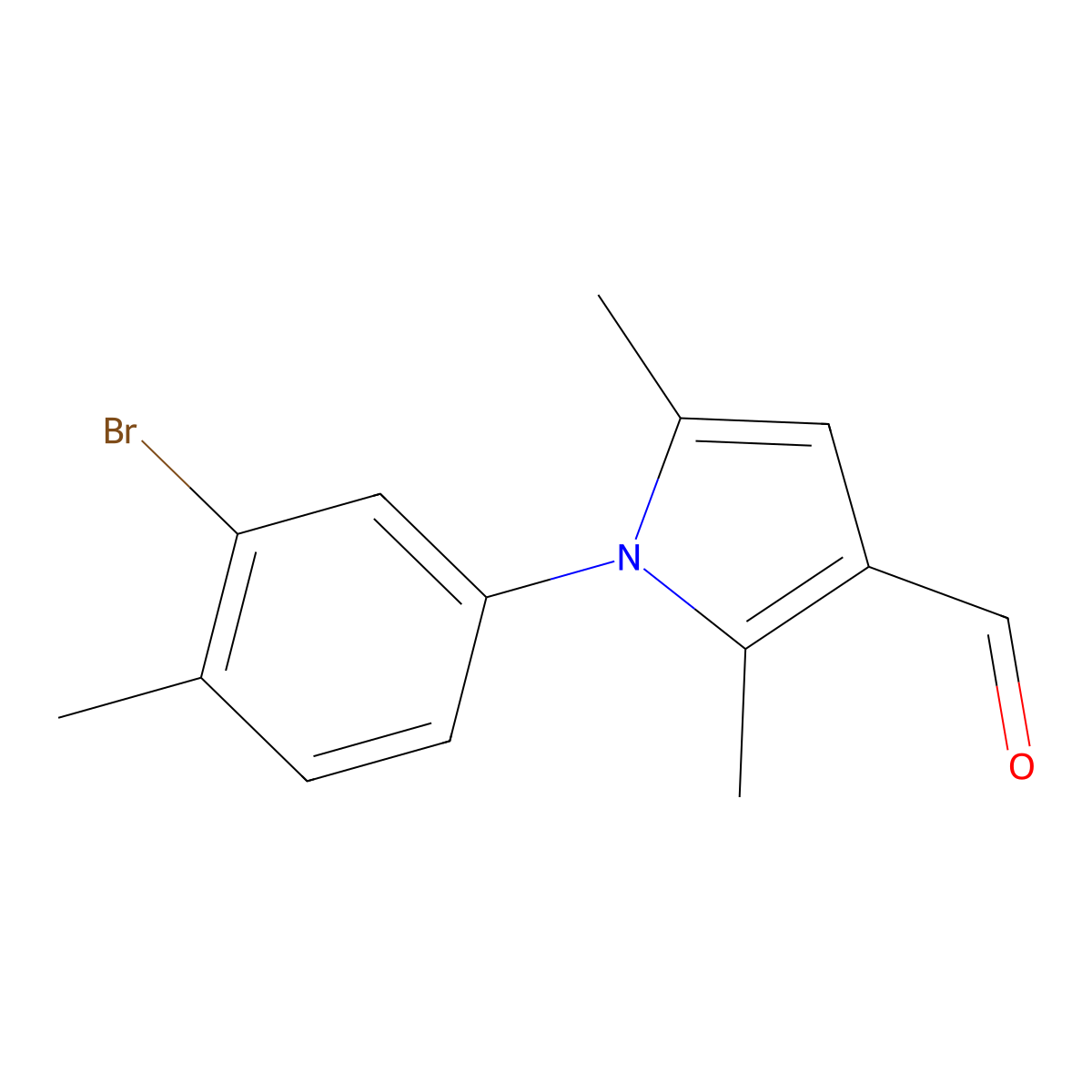 1-(3-bromo-4-methylphenyl)-2,5-dimethyl-1H-pyrrole-3-carbaldehyde molecular structure, CAS 693808-08-1