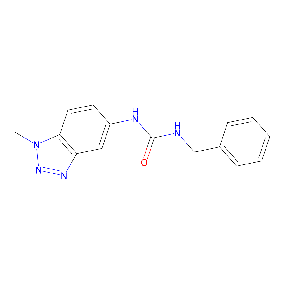 1-benzyl-3-(1-methyl-1H-benzotriazol-5-yl)urea molecular structure, CAS 693808-09-2