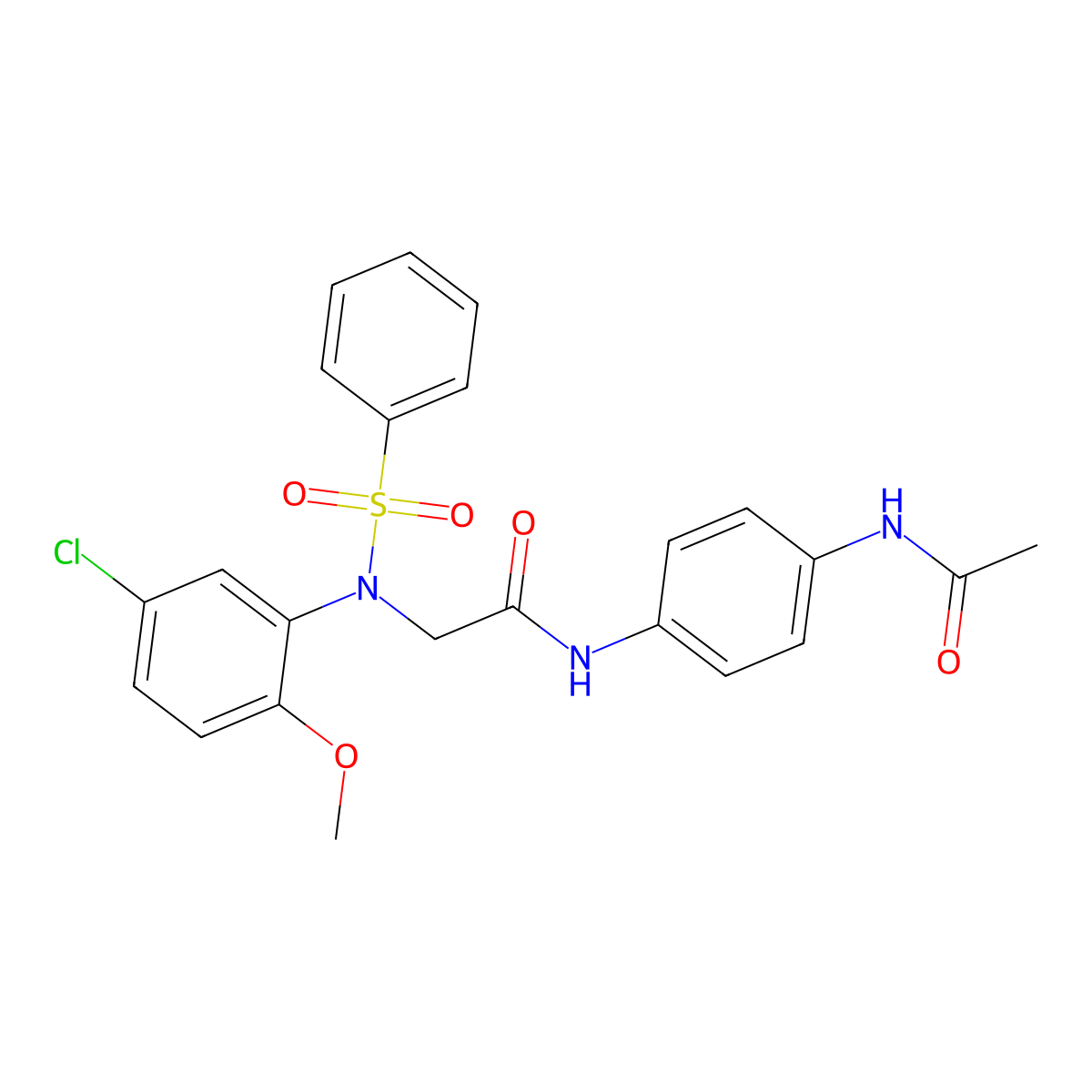 N-(4-acetamidophenyl)-2-[N-(benzenesulfonyl)-5-chloro-2-methoxyanilino]acetamide molecular structure, CAS 693808-13-8