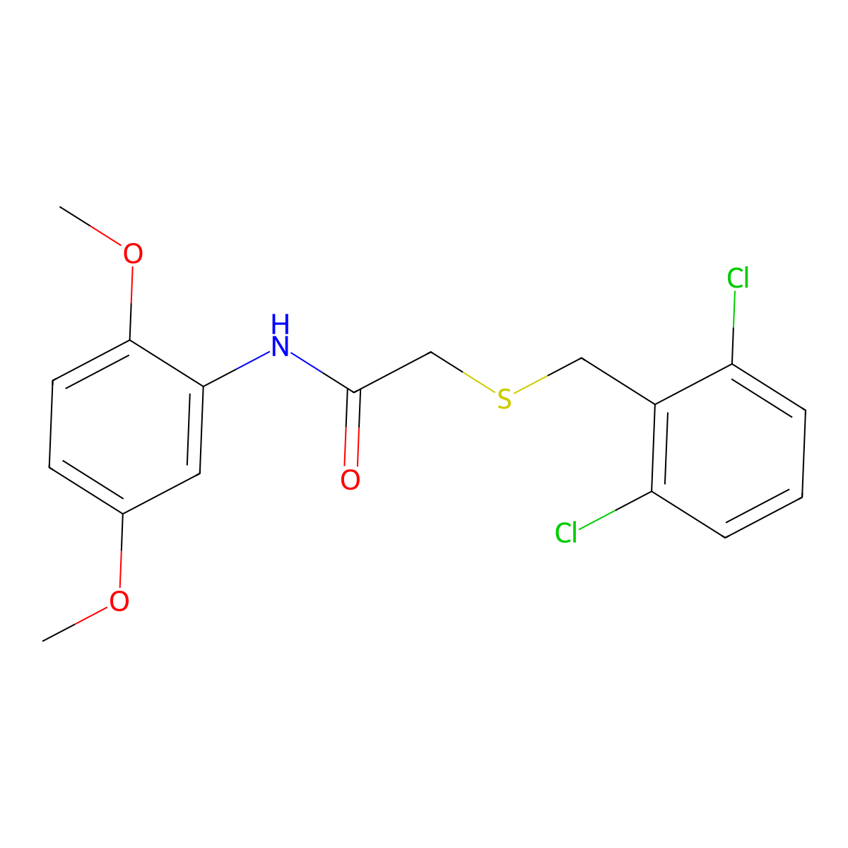 2-[(2,6-dichlorobenzyl)sulfanyl]-N-(2,5-dimethoxyphenyl)acetamide molecular structure, CAS 693808-19-4