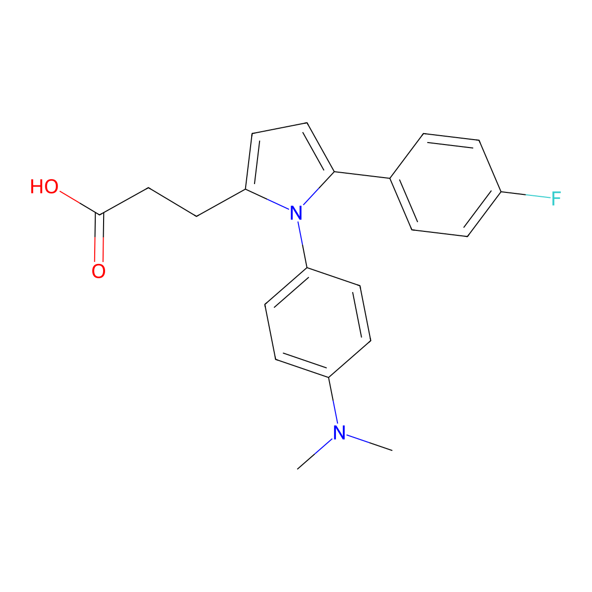 3-{1-[4-(dimethylamino)phenyl]-5-(4-fluorophenyl)-1H-pyrrol-2-yl}propanoic acid molecular structure, CAS 693808-28-5