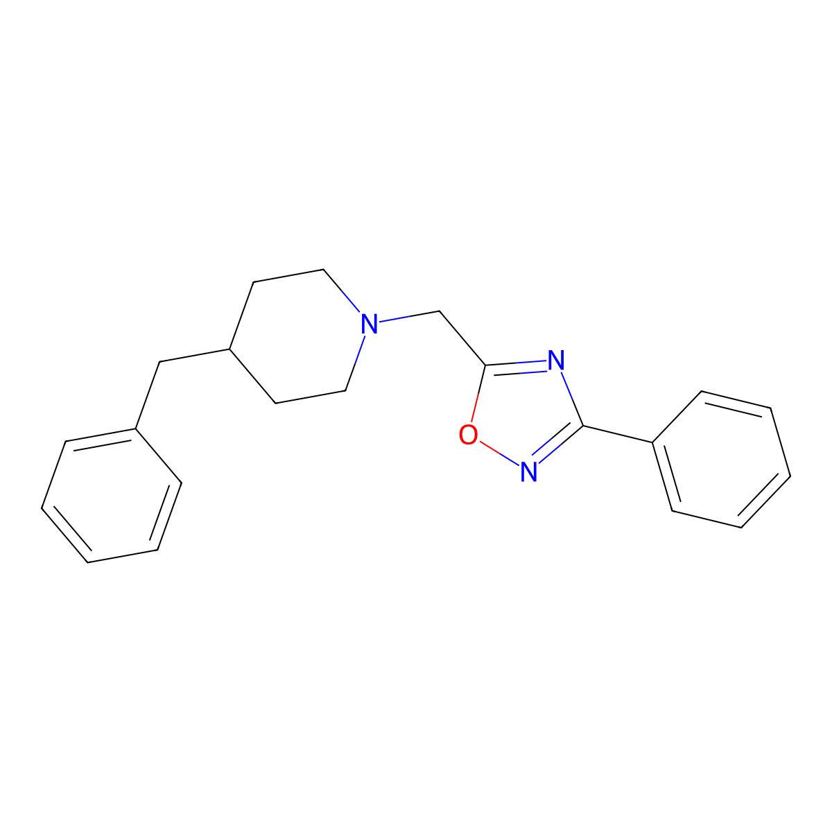 4-Benzyl-1-[(3-phenyl-1,2,4-oxadiazol-5-yl)methyl]piperidine molecular structure, CAS 693808-33-2