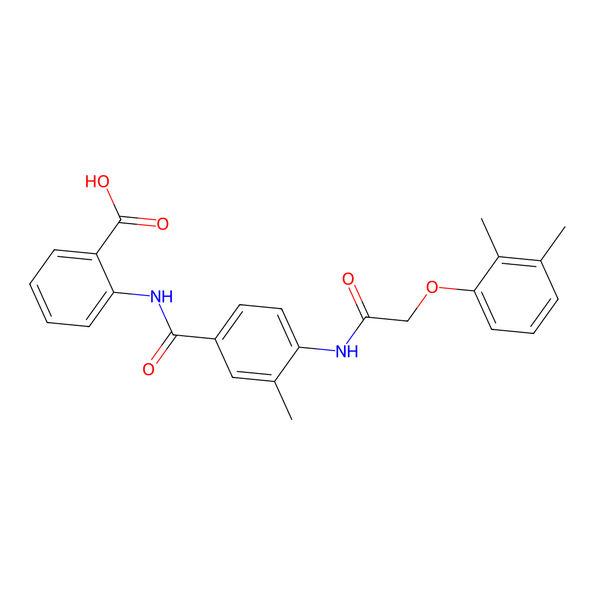 2-{[(4-{[(2,3-Dimethylphenoxy)acetyl]amino}-3-methylphenyl)carbonyl]amino}benzoic acid molecular structure, CAS 693808-38-7