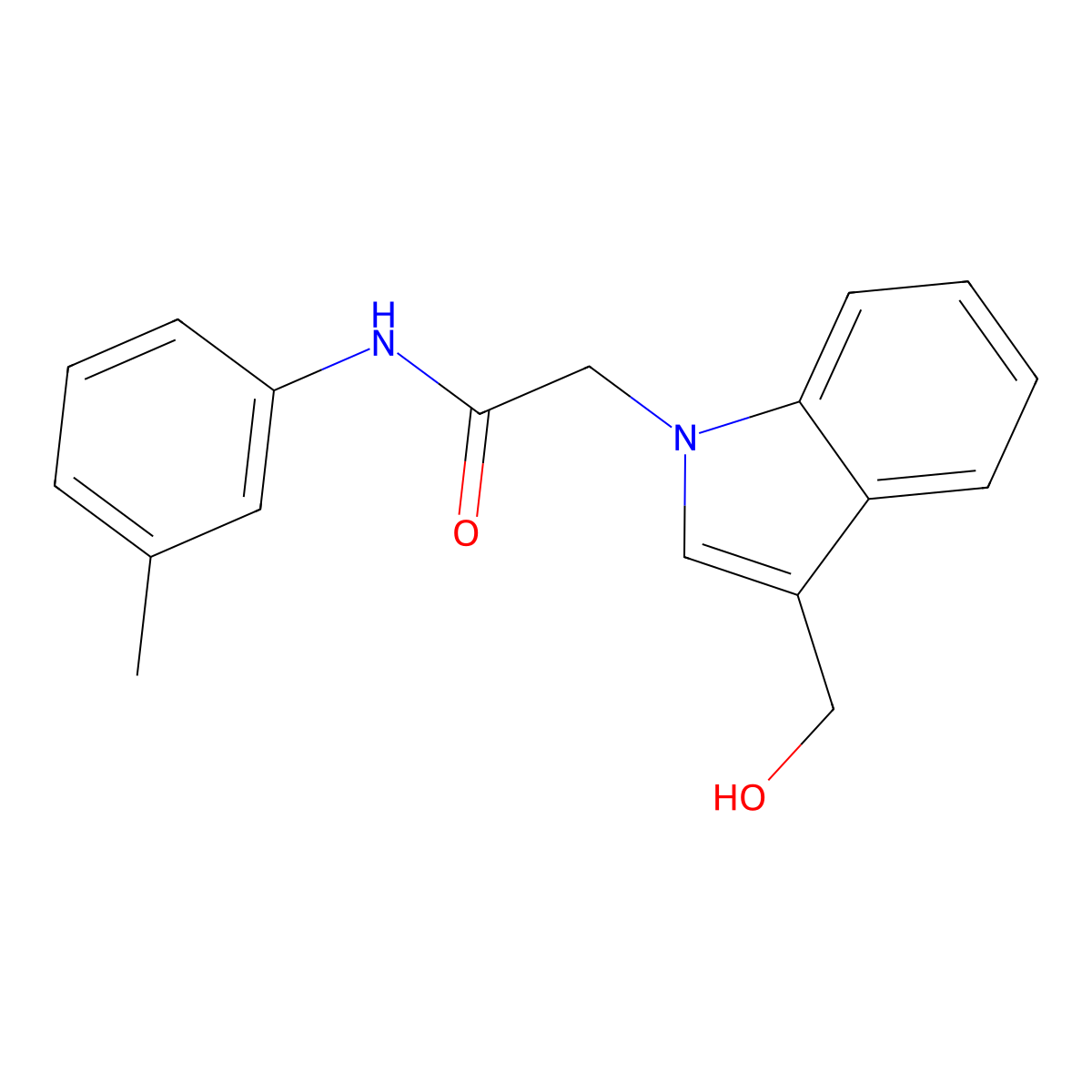 2-(3-Hydroxymethyl-indol-1-yl)-N-m-tolyl-acetamide molecular structure, CAS 693808-56-9