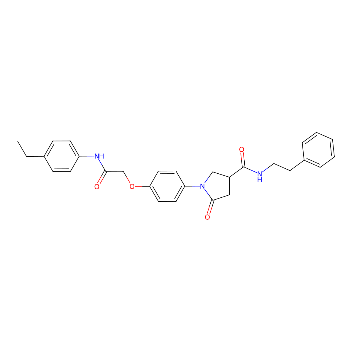 1-(4-{2-[(4-ethylphenyl)amino]-2-oxoethoxy}phenyl)-5-oxo-N-(2-phenylethyl)pyrrolidine-3-carboxamide molecular structure, CAS 693808-93-4