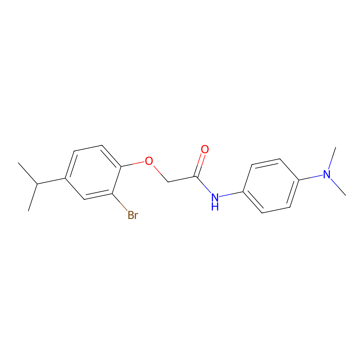2-[2-bromo-4-(propan-2-yl)phenoxy]-N-[4-(dimethylamino)phenyl]acetamide molecular structure, CAS 693809-11-9