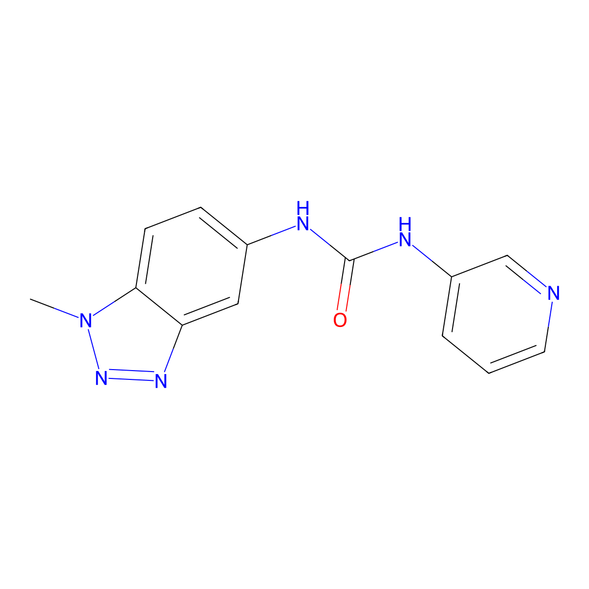1-(1-methyl-1H-benzotriazol-5-yl)-3-pyridin-3-ylurea molecular structure, CAS 693809-22-2