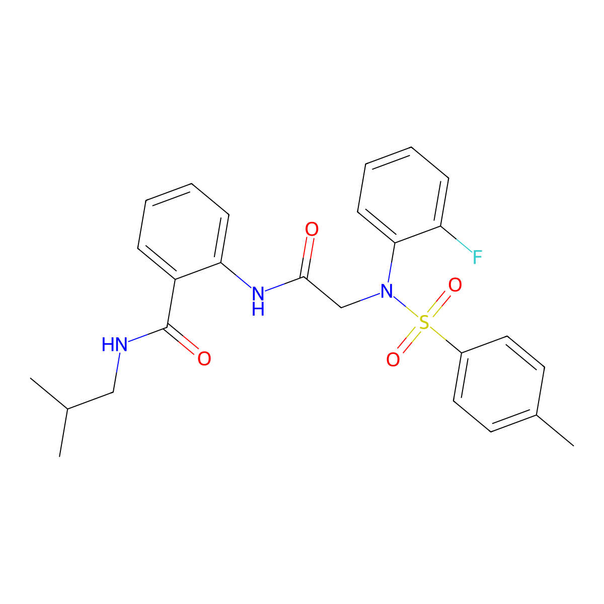 2-[[2-(2-fluoro-N-(4-methylphenyl)sulfonylanilino)acetyl]amino]-N-(2-methylpropyl)benzamide molecular structure, CAS 693809-38-0