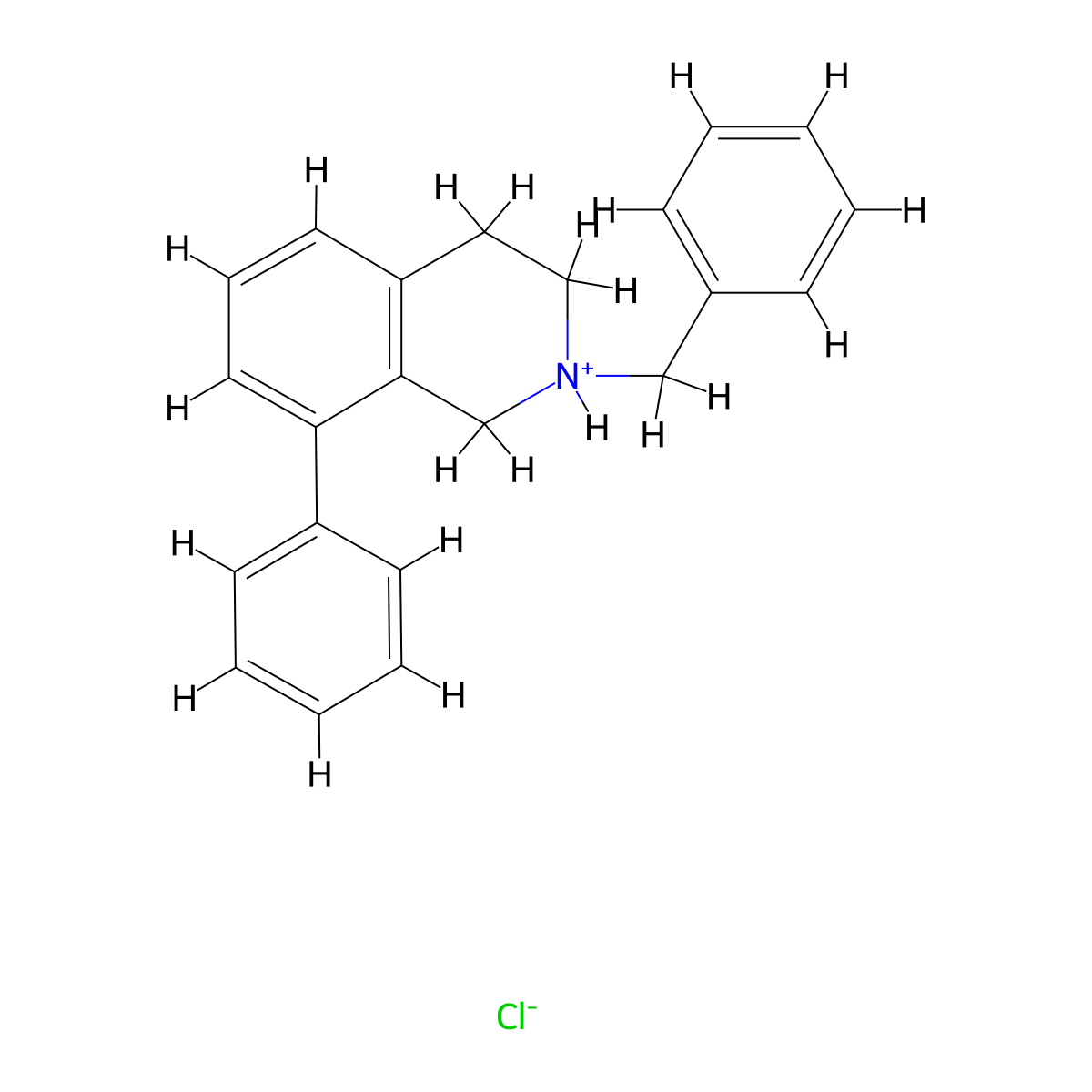 Isoquinoline, 1,2,3,4-tetrahydro-2-benzyl-8-phenyl-, hydrochloride molecular structure, CAS 69381-52-8