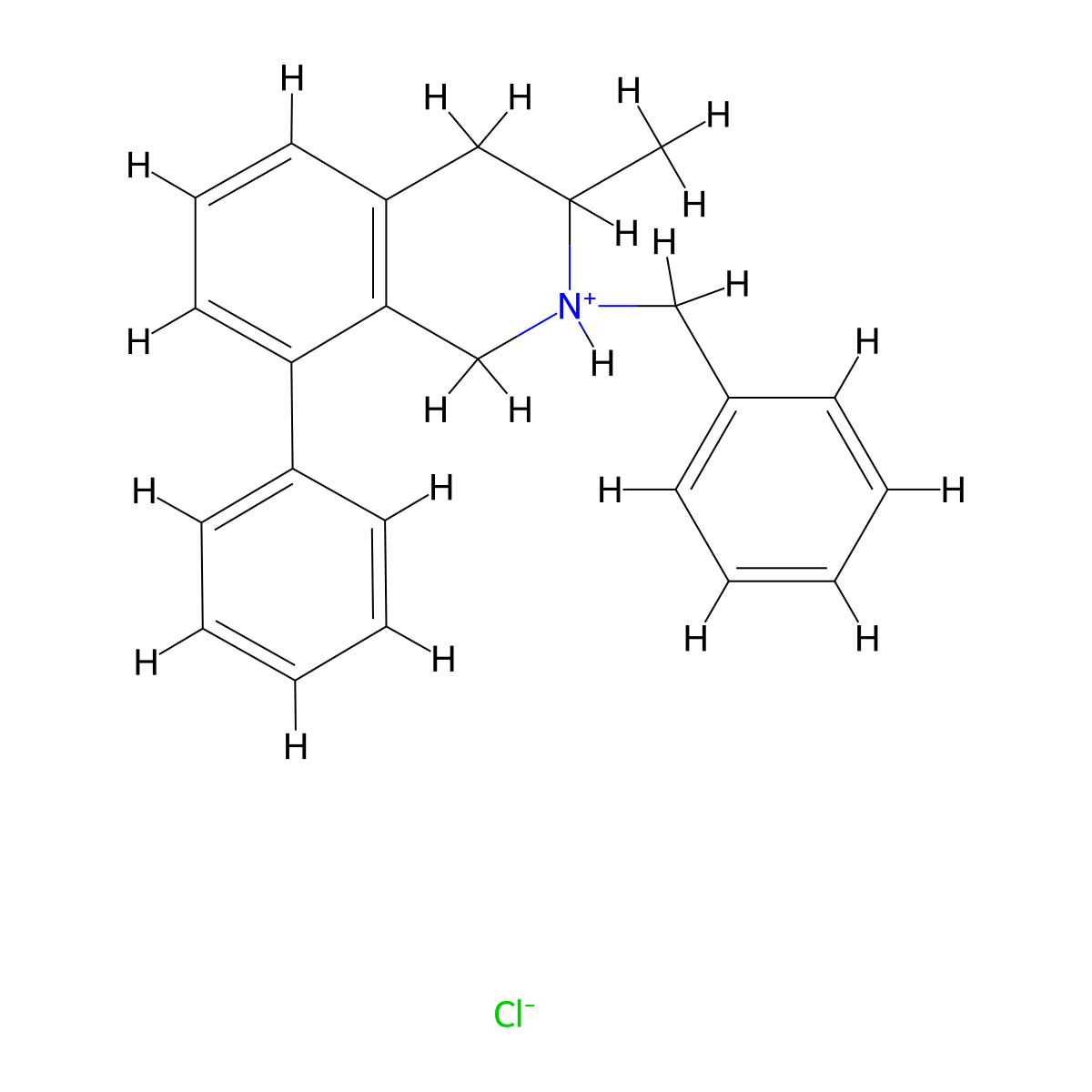Isoquinoline, 1,2,3,4-tetrahydro-2-benzyl-3-methyl-8-phenyl-, hydrochloride molecular structure, CAS 69381-54-0