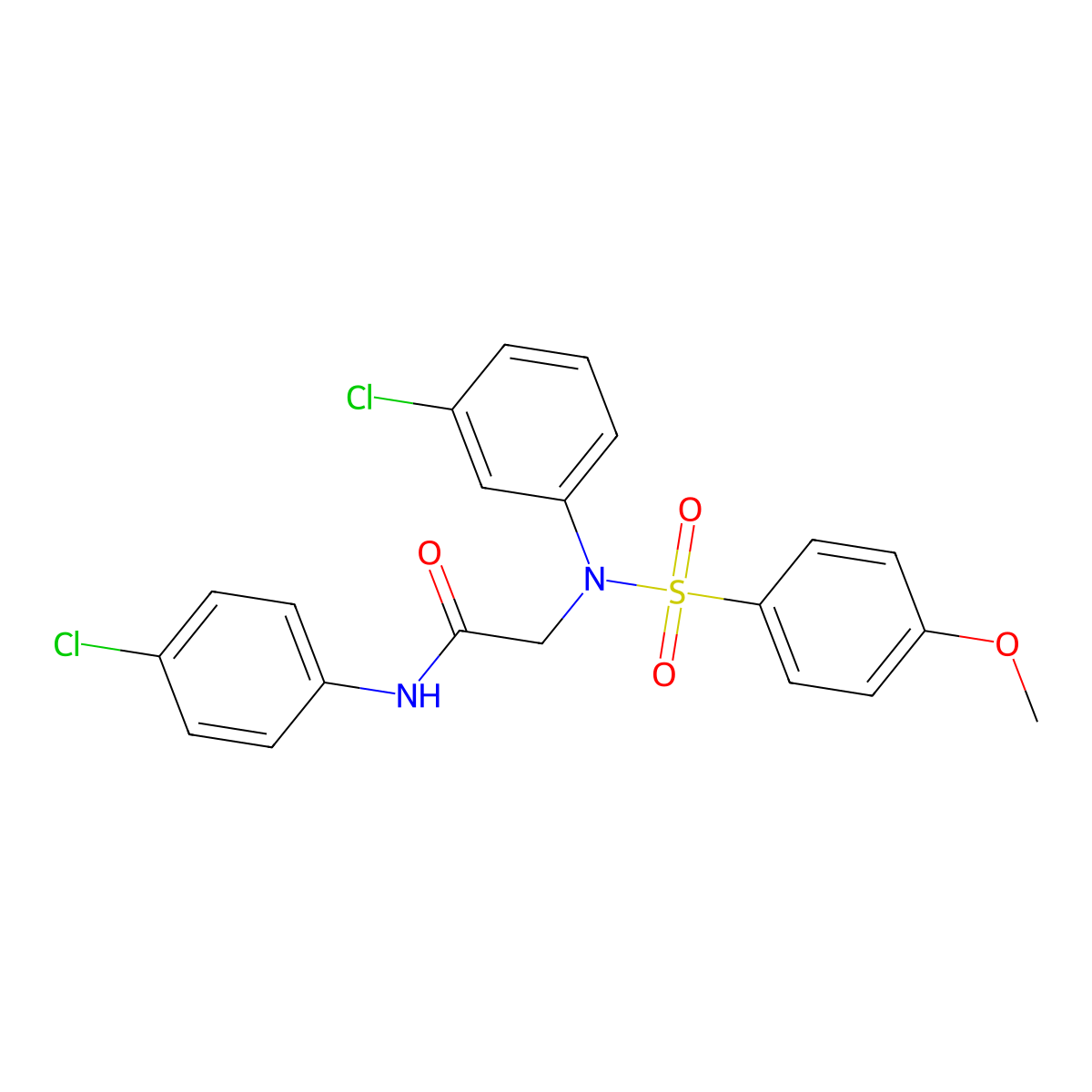 2-(3-chloro-N-(4-methoxyphenyl)sulfonylanilino)-N-(4-chlorophenyl)acetamide molecular structure, CAS 693811-43-7