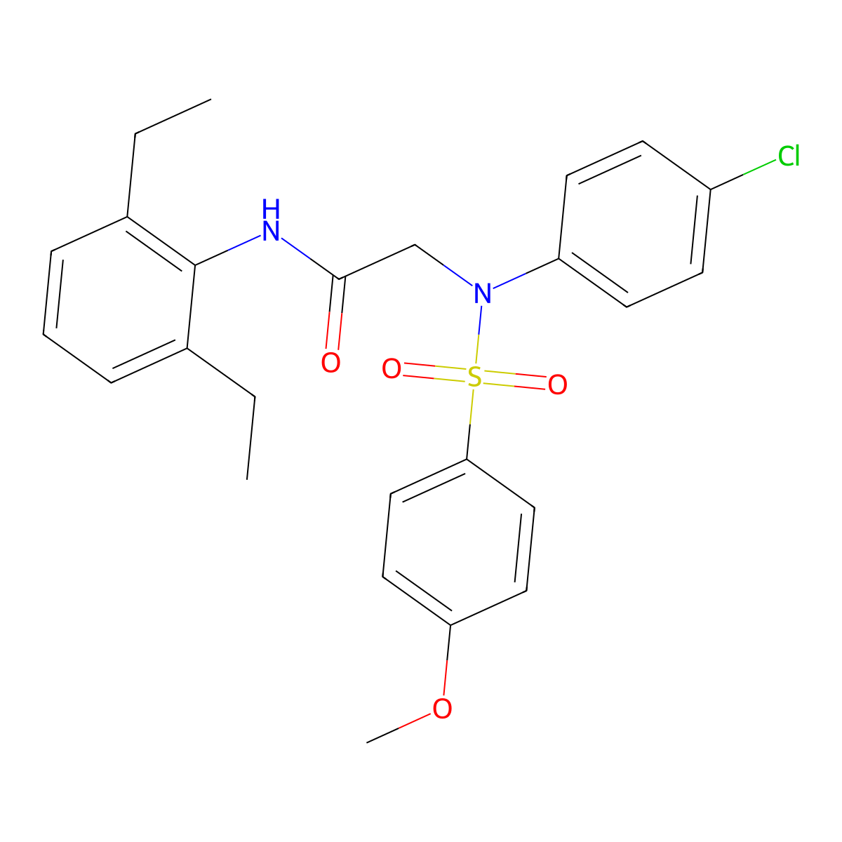 2-(4-chloro-N-(4-methoxyphenyl)sulfonylanilino)-N-(2,6-diethylphenyl)acetamide molecular structure, CAS 693811-45-9