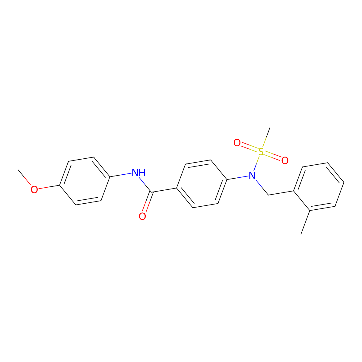 N-(4-methoxyphenyl)-4-[(2-methylphenyl)methyl-methylsulfonylamino]benzamide molecular structure, CAS 693811-76-6