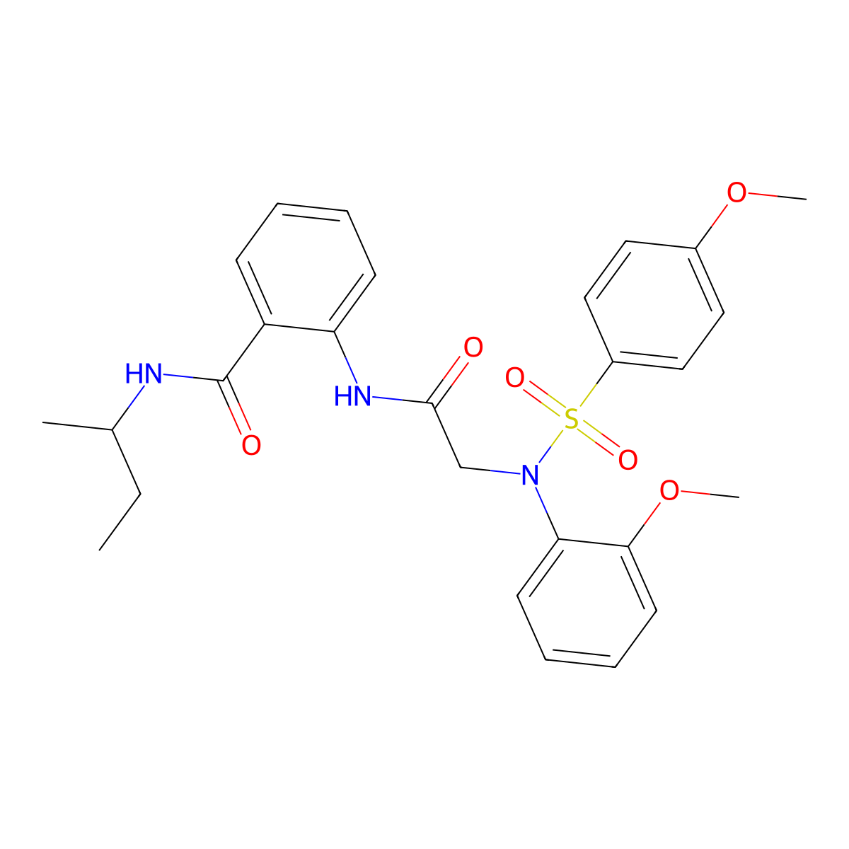 N-butan-2-yl-2-[[2-(2-methoxy-N-(4-methoxyphenyl)sulfonylanilino)acetyl]amino]benzamide molecular structure, CAS 693811-82-4