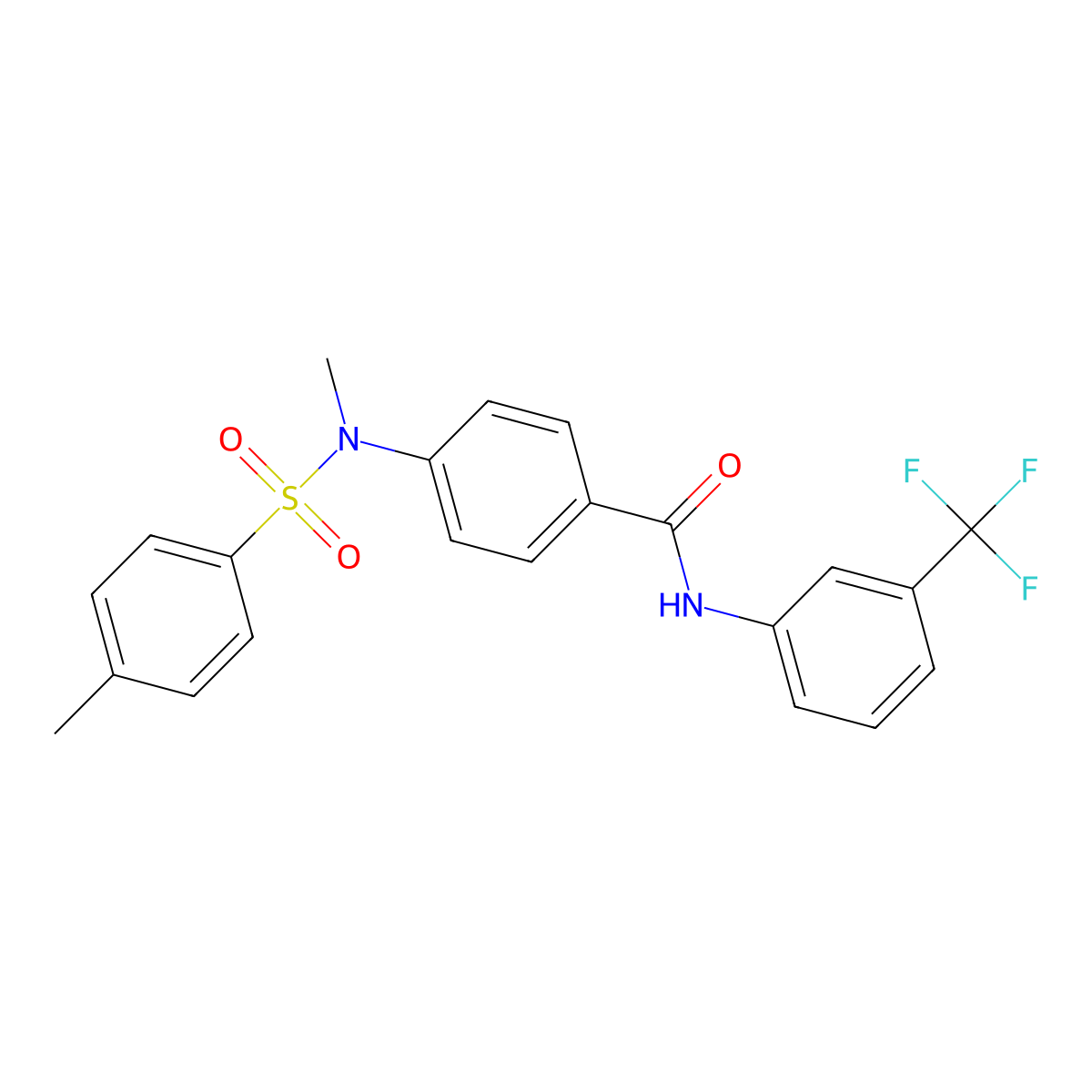 4-[methyl-(4-methylphenyl)sulfonylamino]-N-[3-(trifluoromethyl)phenyl]benzamide molecular structure, CAS 693811-83-5
