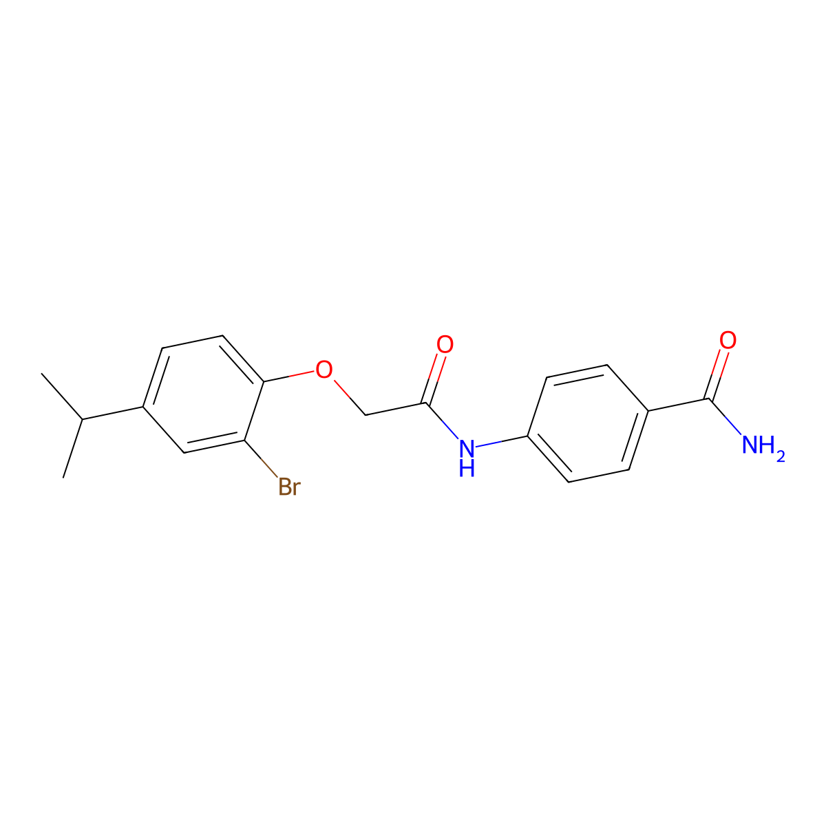 4-[[2-(2-Bromo-4-propan-2-ylphenoxy)acetyl]amino]benzamide molecular structure, CAS 693811-93-7