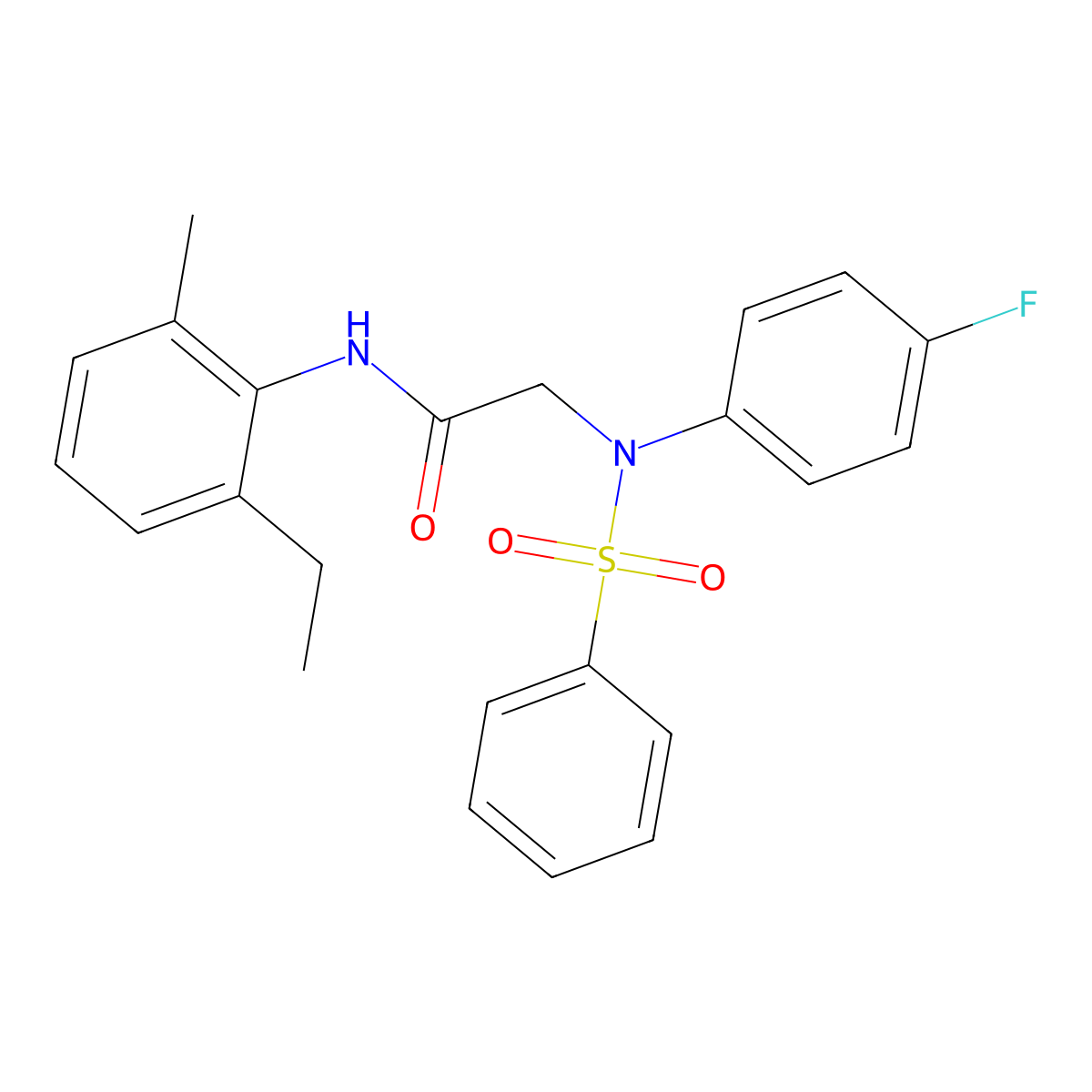 2-[N-(benzenesulfonyl)-4-fluoroanilino]-N-(2-ethyl-6-methylphenyl)acetamide molecular structure, CAS 693812-19-0