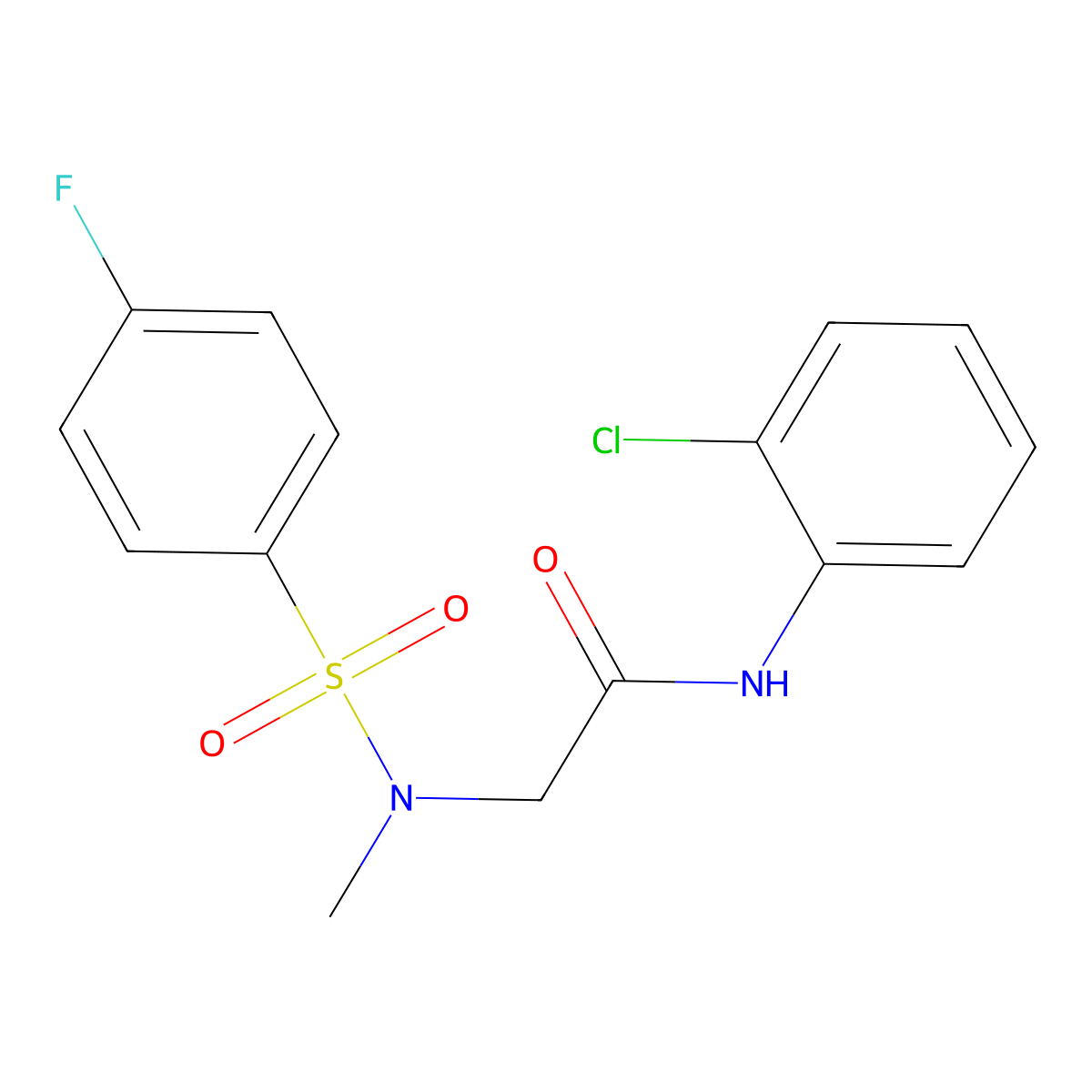 N-(2-chlorophenyl)-2-[(4-fluorophenyl)sulfonyl-methylamino]acetamide molecular structure, CAS 693812-30-5