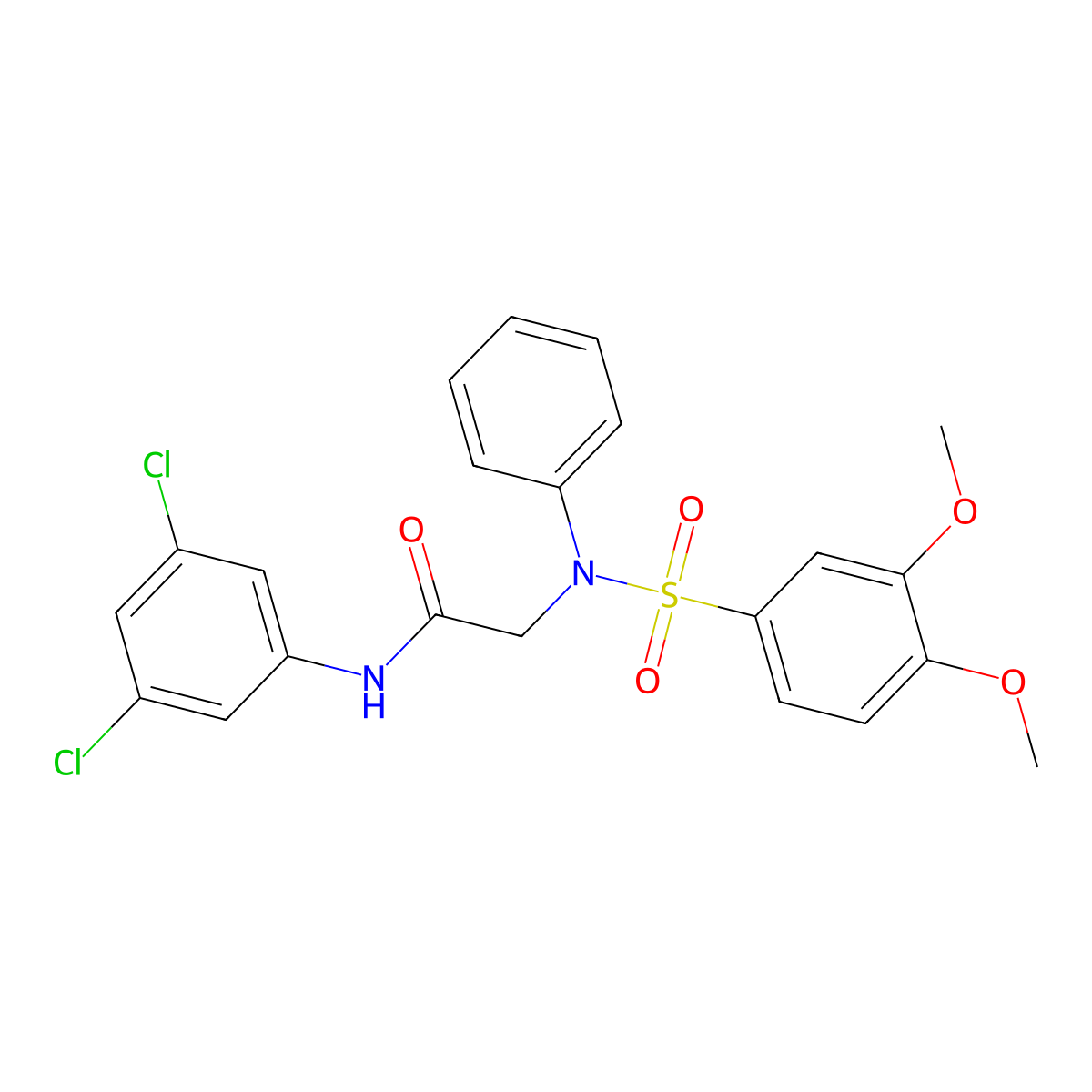 N-(3,5-dichlorophenyl)-2-(N-(3,4-dimethoxyphenyl)sulfonylanilino)acetamide molecular structure, CAS 693812-34-9