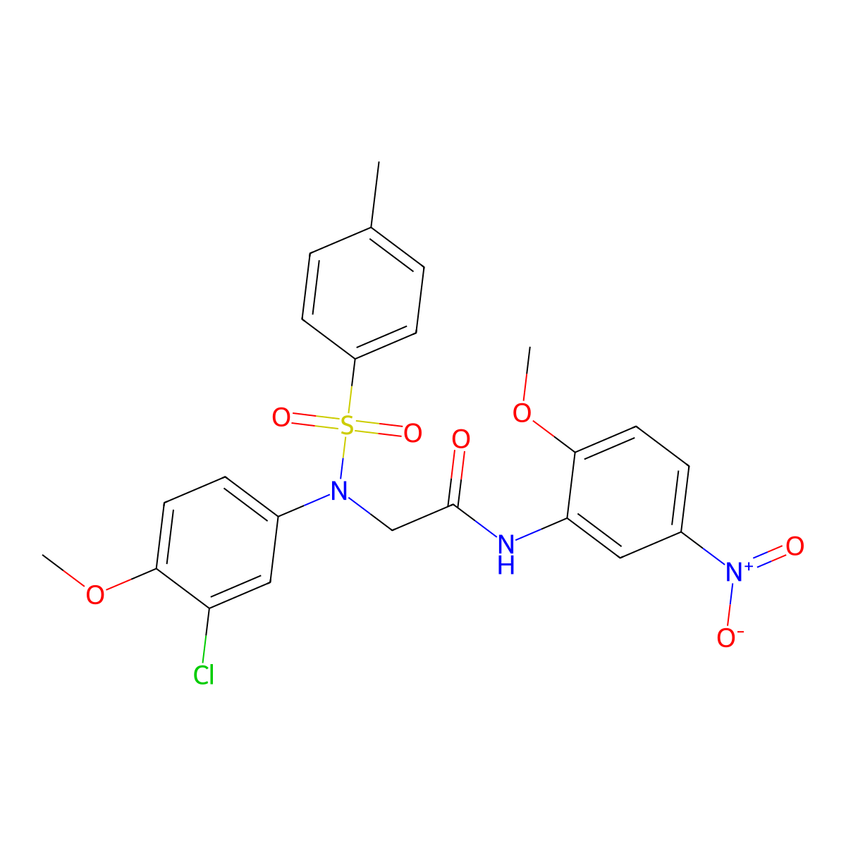 2-(3-chloro-4-methoxy-N-(4-methylphenyl)sulfonylanilino)-N-(2-methoxy-5-nitrophenyl)acetamide molecular structure, CAS 693812-40-7