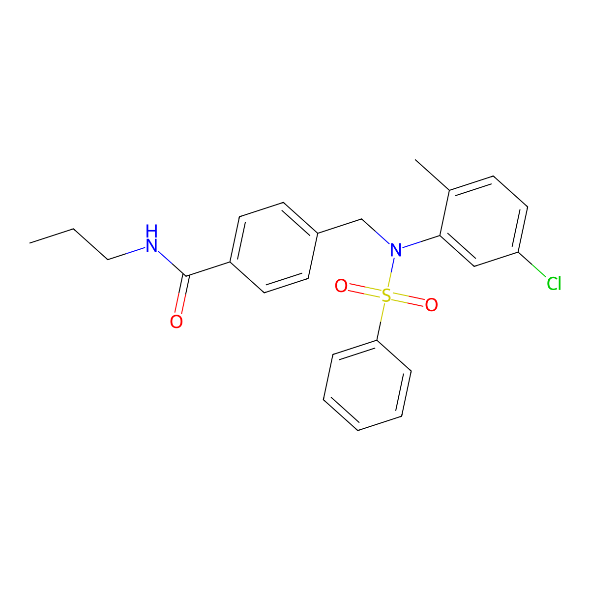 4-{[(5-chloro-2-methylphenyl)(phenylsulfonyl)amino]methyl}-N-propylbenzamide molecular structure, CAS 693812-49-6